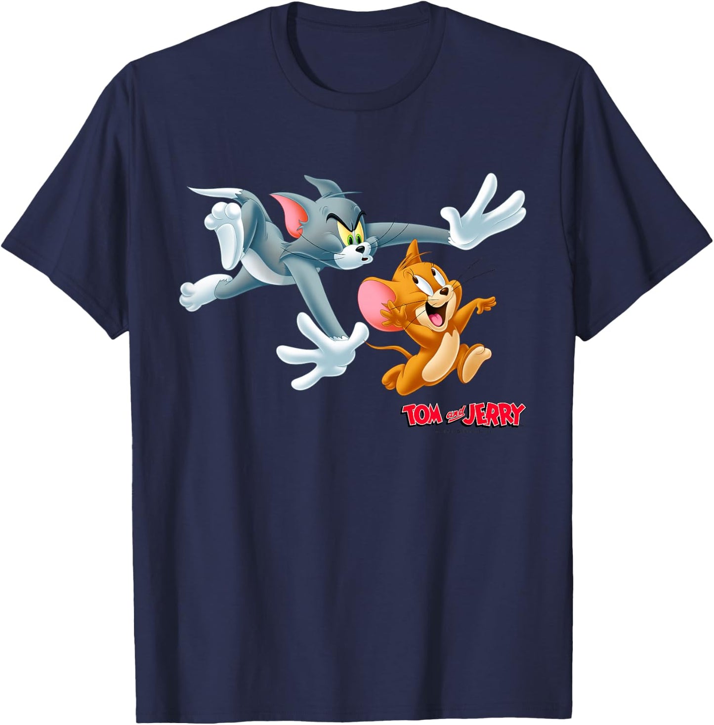 Kids Tom and Jerry Classic Style Chase Portrait T-Shirt - T-Shirt | Navy
