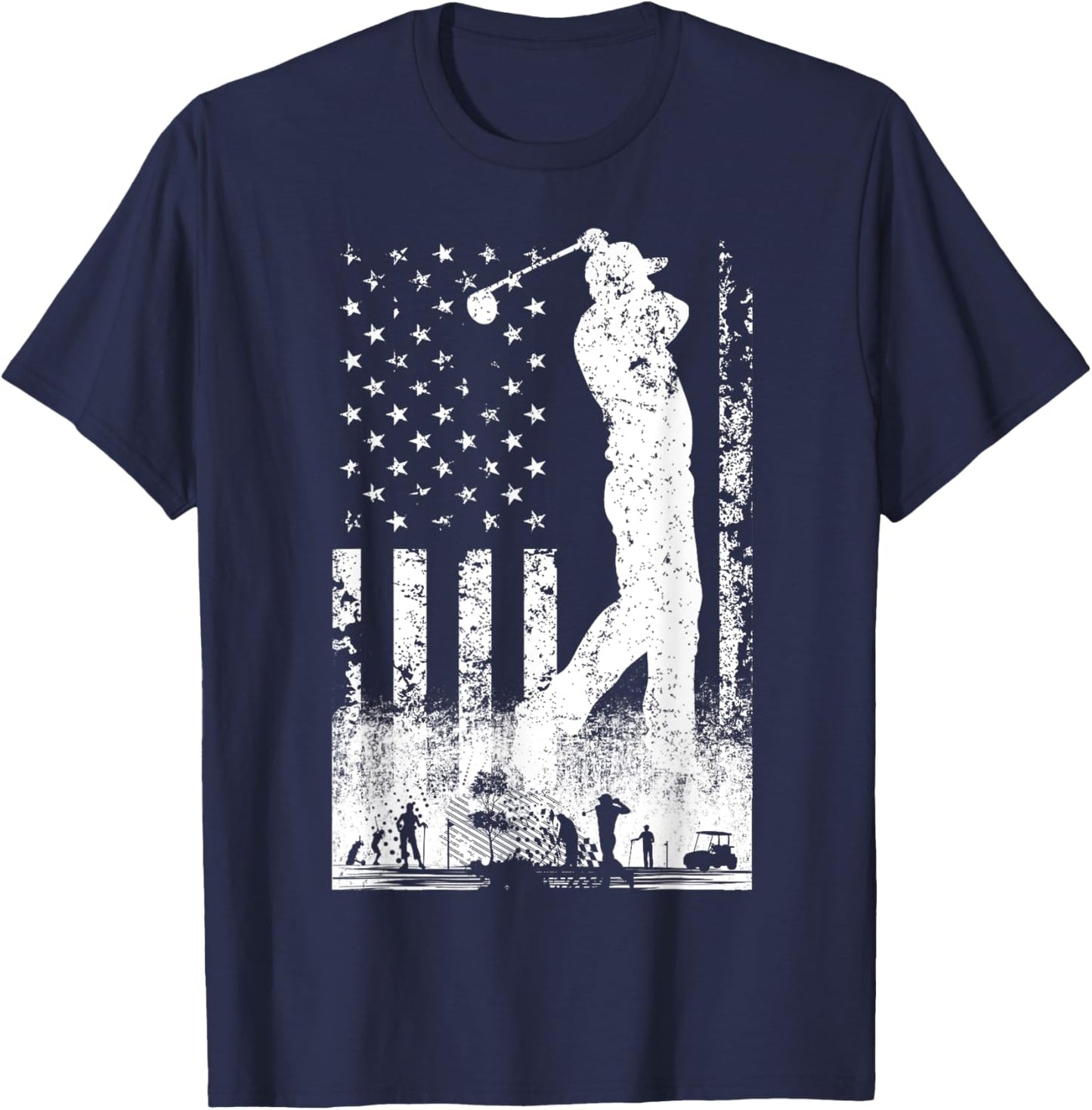 American Flag Golf Club USA 4th Of July Women Kids T-Shirt - T-Shirt | Navy