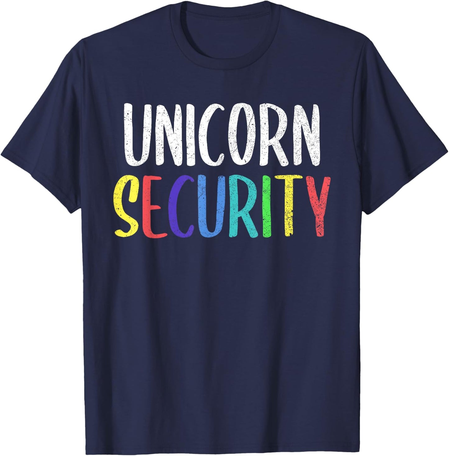 Halloween Dad Mom Daughter Adult Costume, Unicorn Security T-Shirt - T-Shirt | Navy