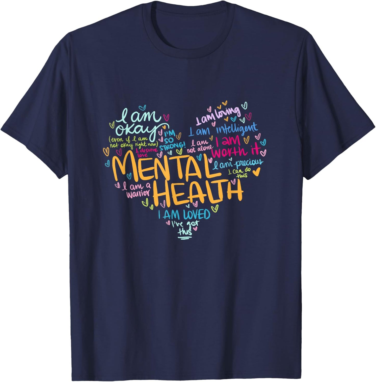 Mental Health Awareness Gifts Depression T-Shirt - T-Shirt | Navy