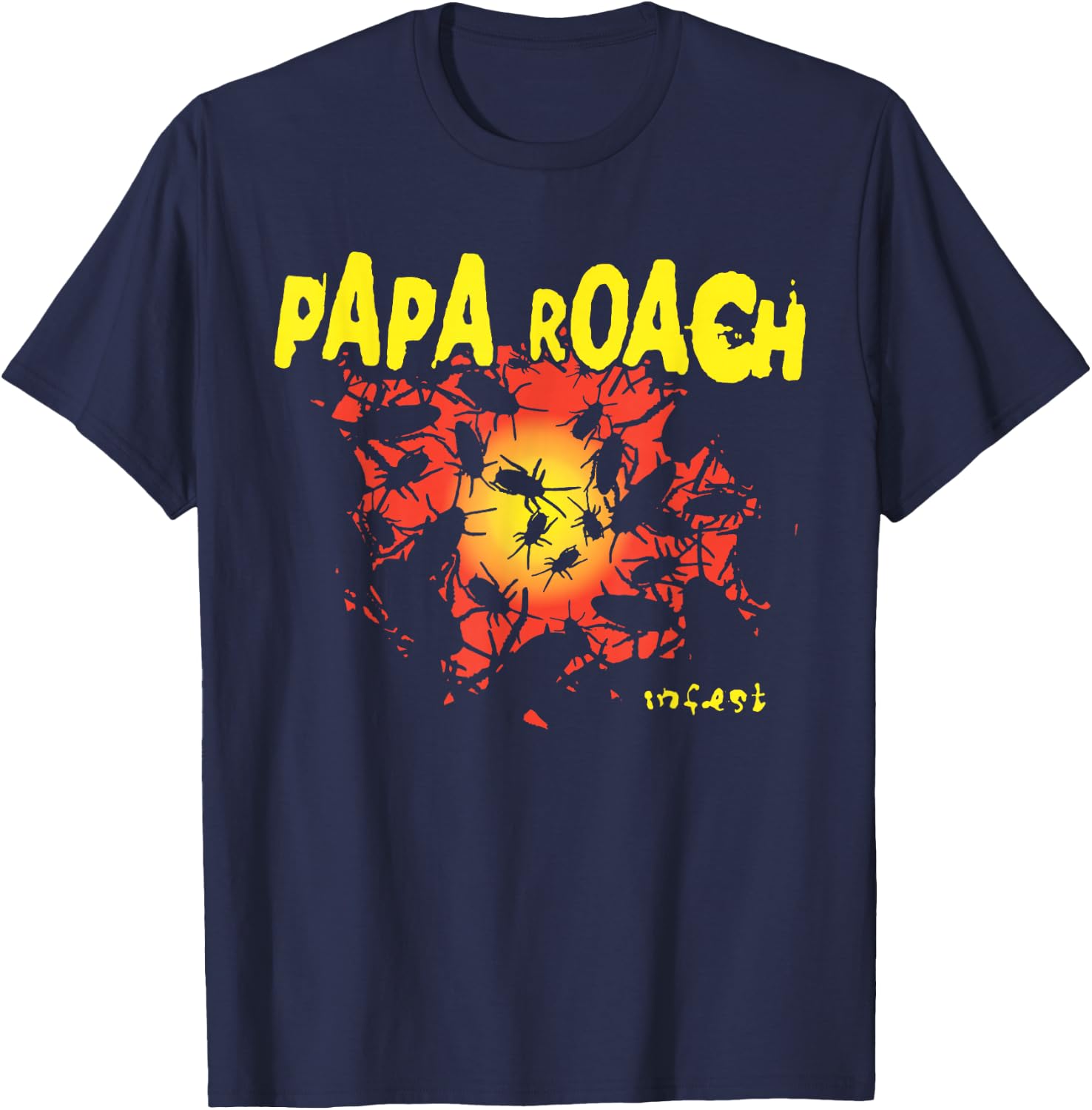 Papa Roach - Official Merchandise - Infest Glow T-Shirt - T-Shirt | Navy