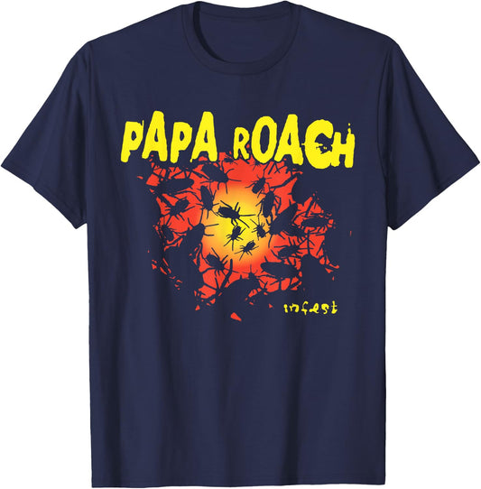 Papa Roach - Official Merchandise - Infest Glow T-Shirt - T-Shirt | Navy