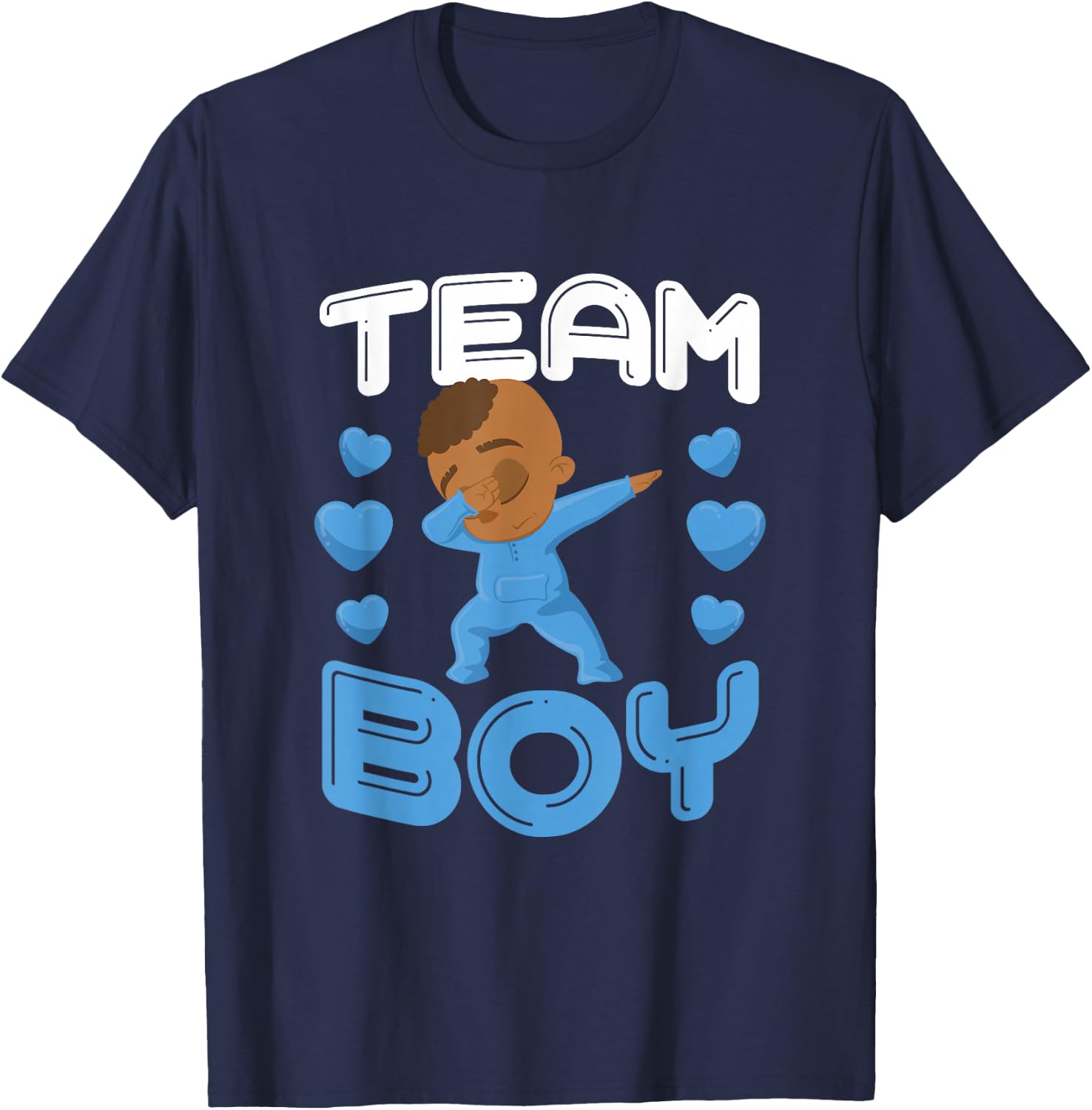 Cool Team Boy Gender Reveal Dabbing Black Baby It's A Boy T-Shirt - T-Shirt | Navy