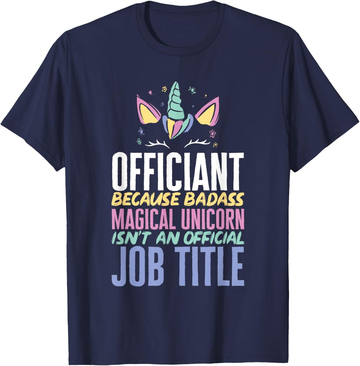 Wedding Officiant Unicorn Marriage Officiant T-Shirt - T-Shirt | Navy