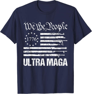 Ultra Maga Shirt Proud Ultra Maga American Flag Men T-Shirt - T-Shirt | Navy