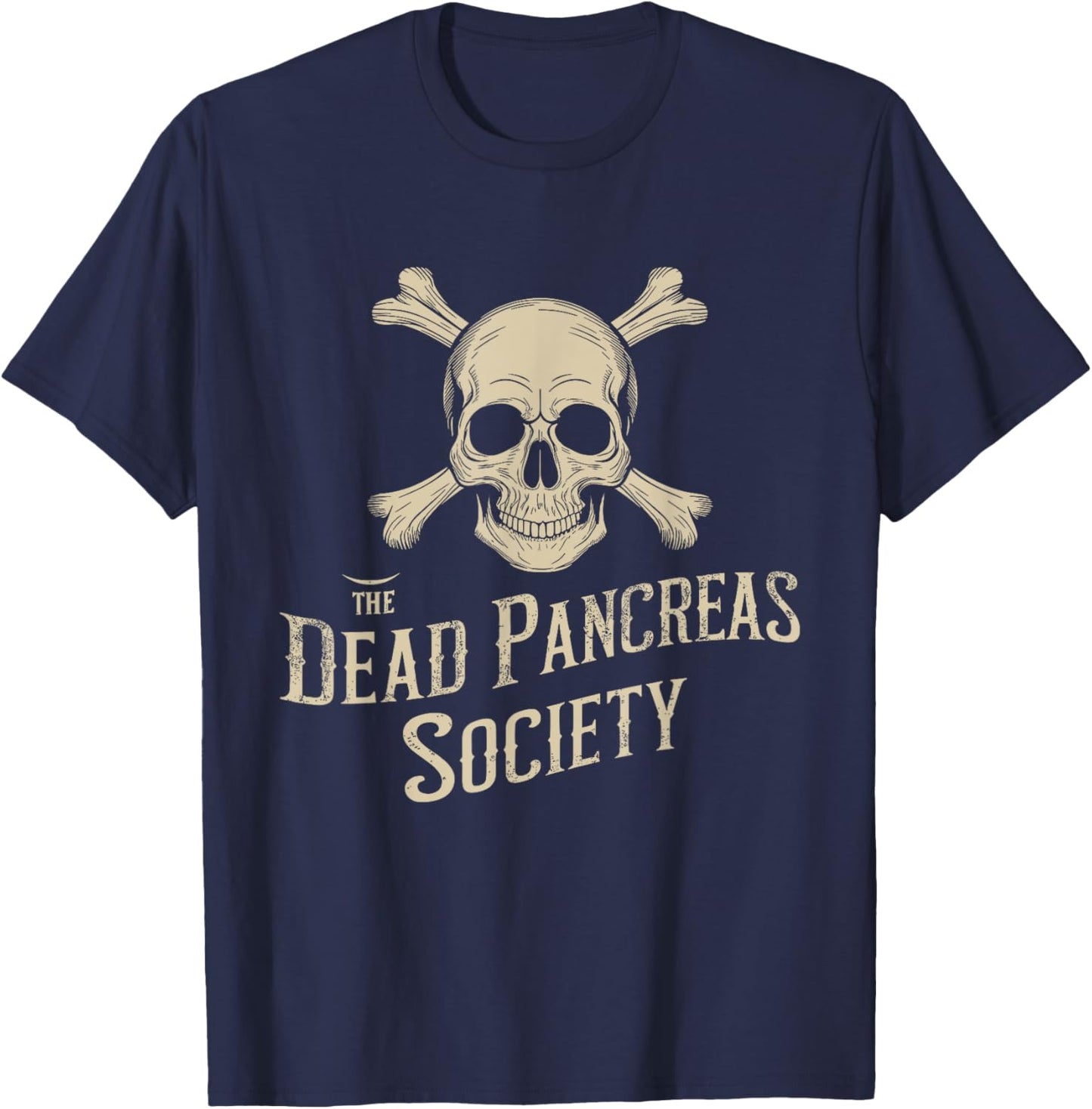 Dead Pancreas Society Skull Type 1 Diabetes T1D Awareness T-Shirt - T-Shirt | Navy