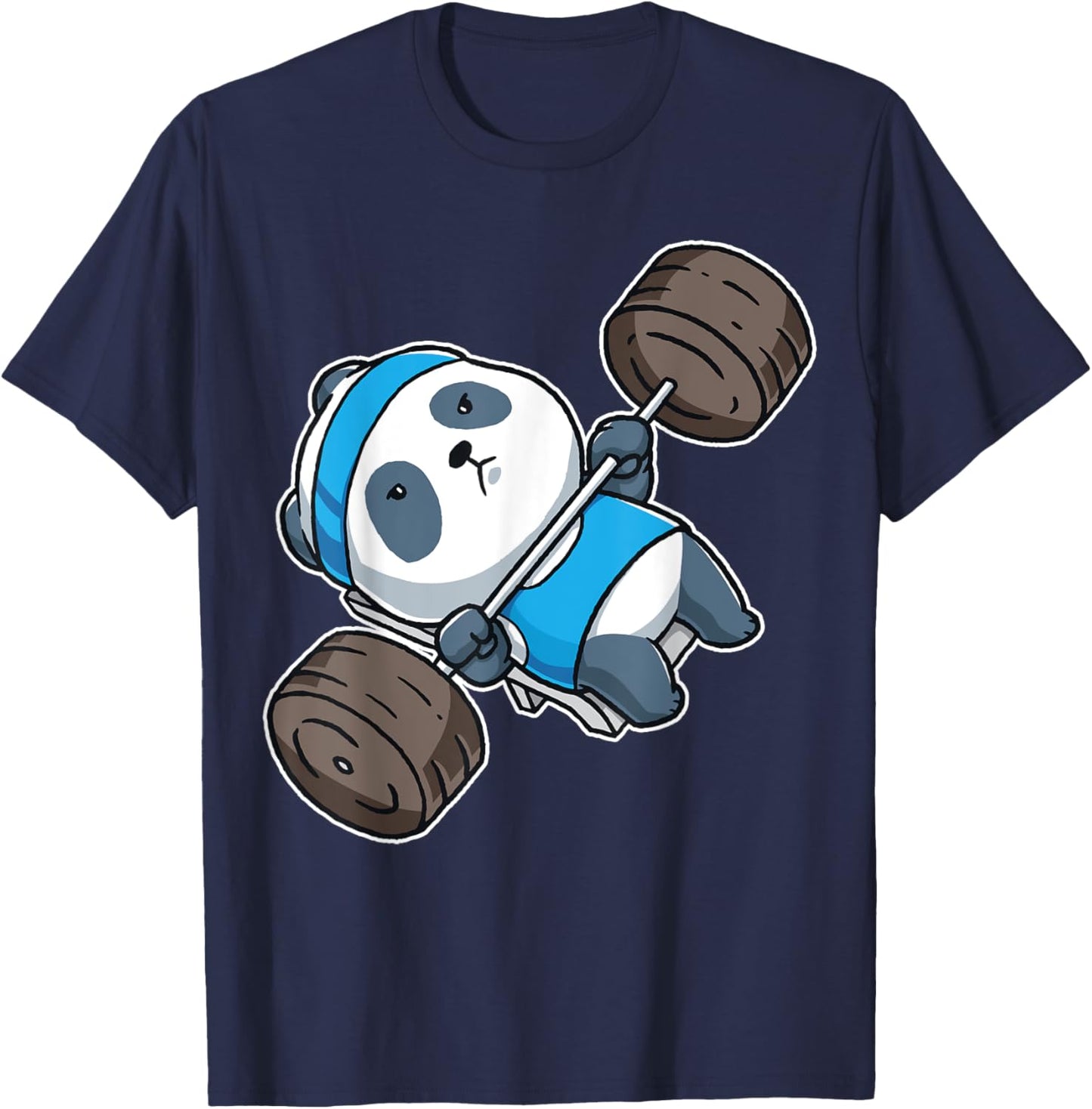 Panda Bear Gym Workout Training Bench Press Weight Lifting T-Shirt - T-Shirt | Navy