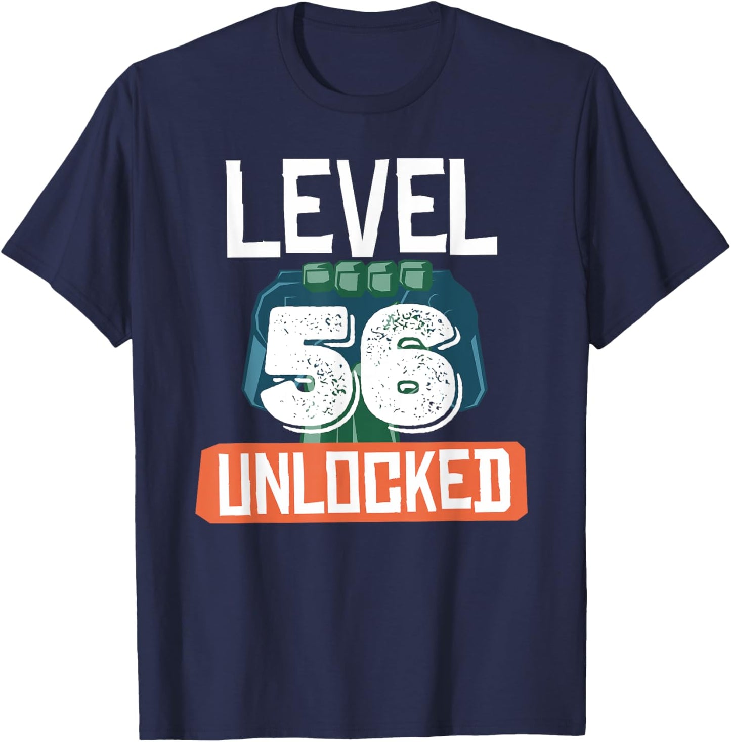Level 56 Unlocked Funny Video Gamer 56th Birthday T-Shirt - T-Shirt | Navy