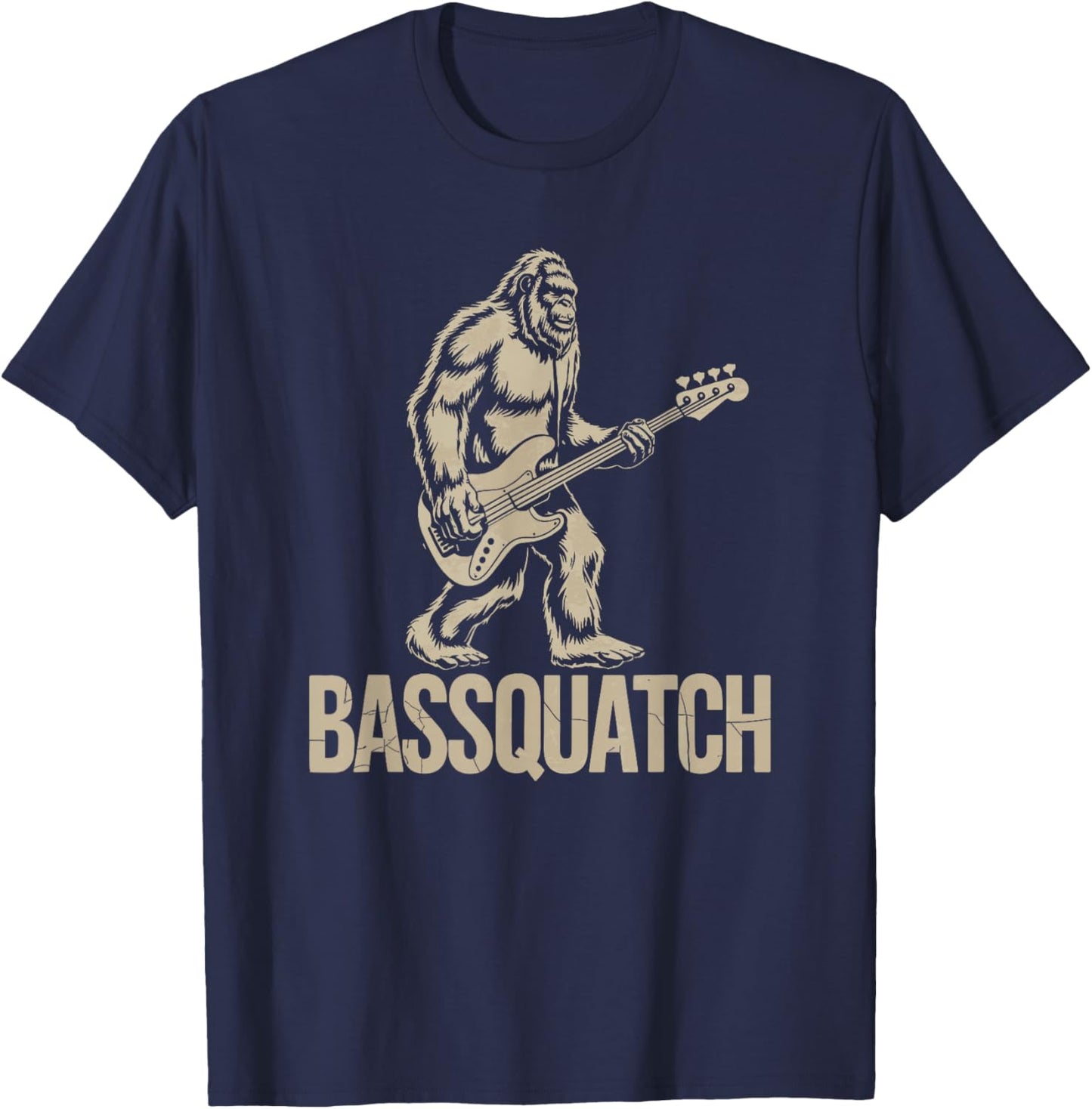 Bassquatch, Bigfoot Bass Guitar Sasquatch T-Shirt - T-Shirt | Navy