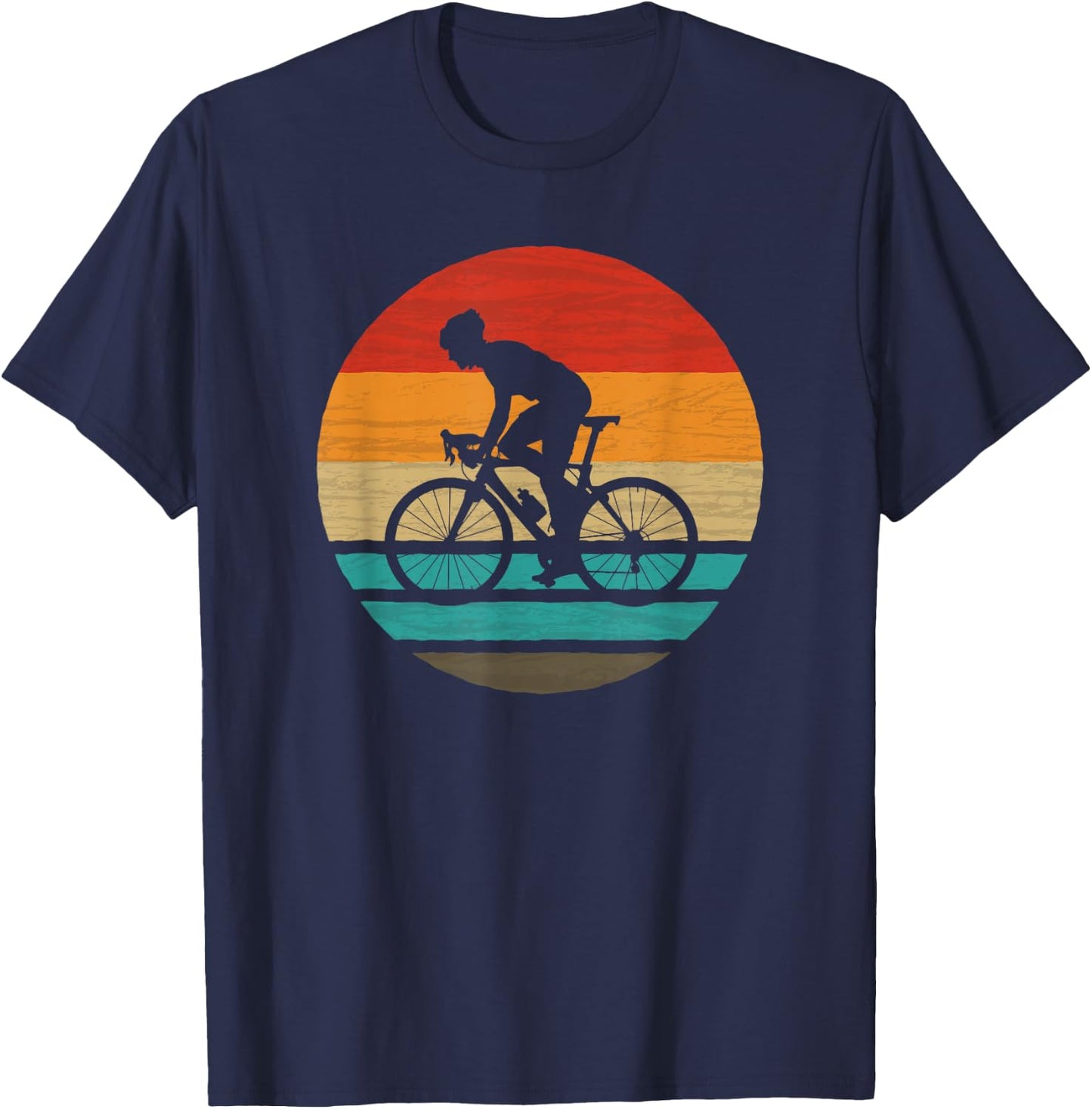 Road Bicycle Racing Cyclist Retro Style Vintage T-Shirt - T-Shirt | Navy