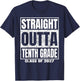Straight Outta Tenth Grade Graduation Class 2027 10th Grade T-Shirt - T-Shirt | Navy