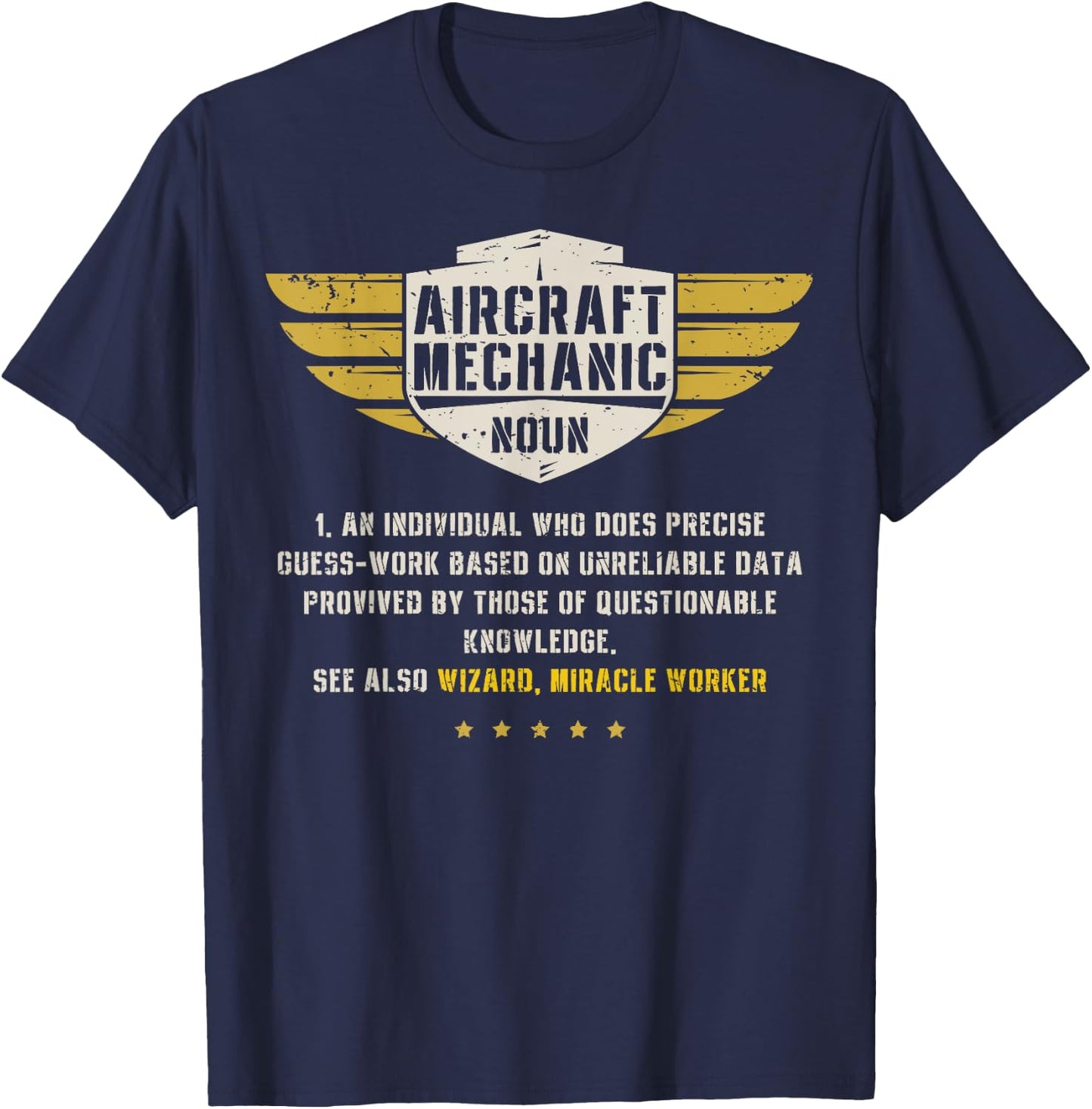 Aircraft Mechanic Definition Funny Noun Meaning Gifts Men T-Shirt - T-Shirt | Navy