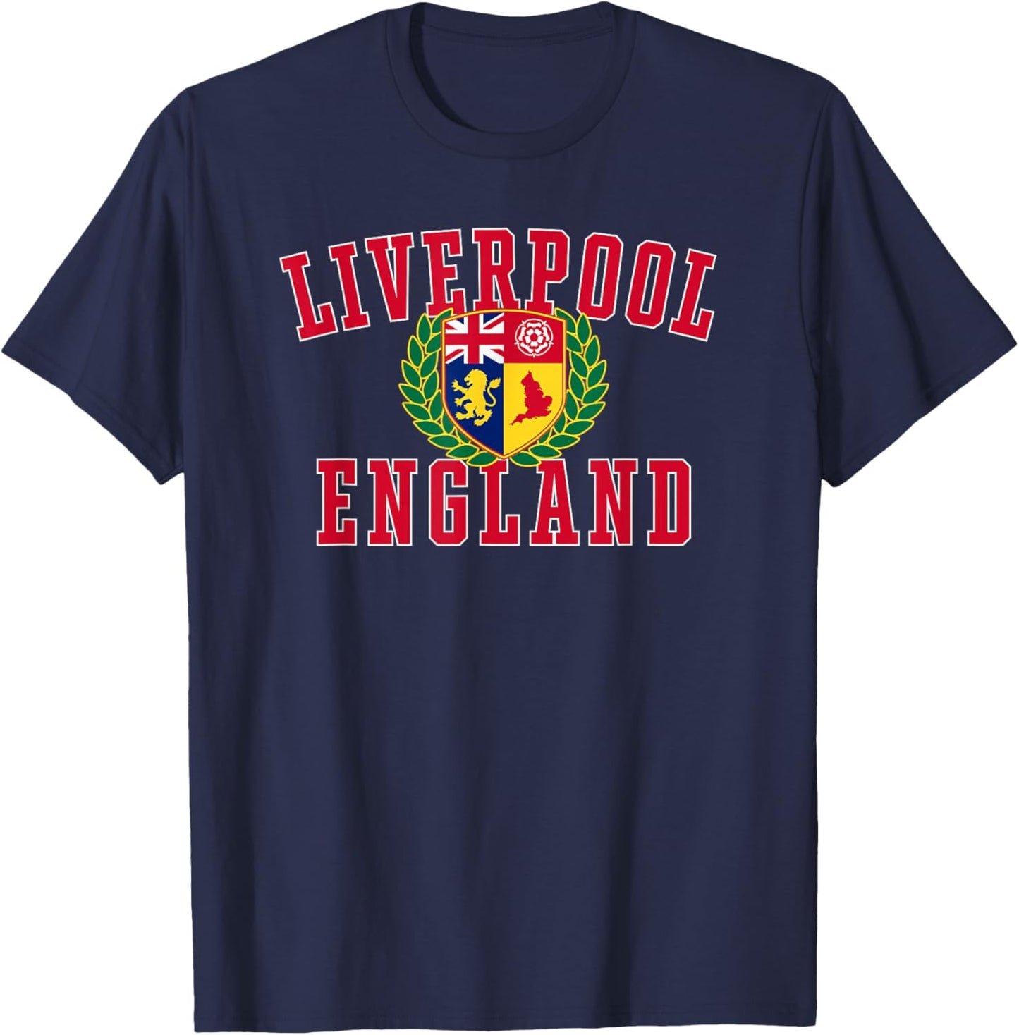 Liverpool England Crest T-Shirt - T-Shirt | Navy