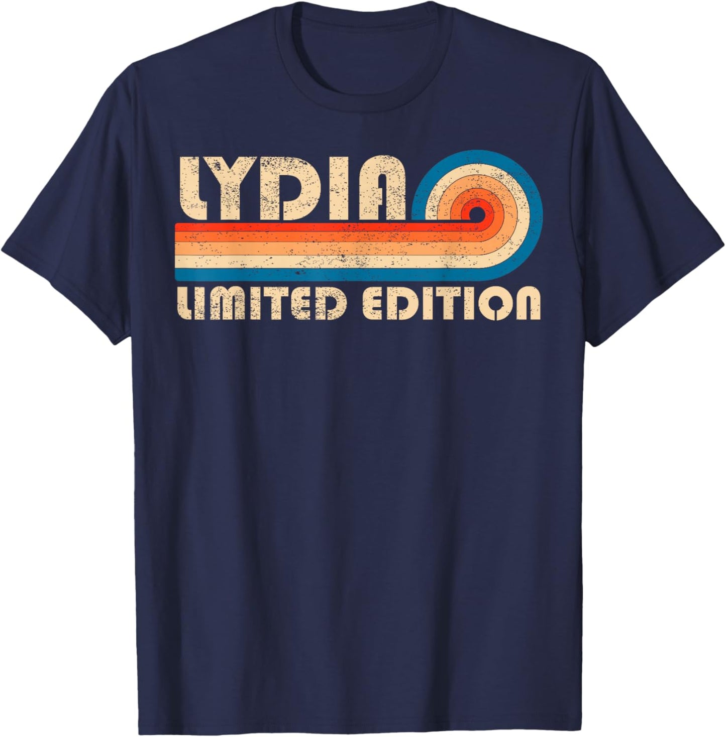 LYDIA First Name Funny Retro Vintage Birthday T-Shirt - T-Shirt | Navy