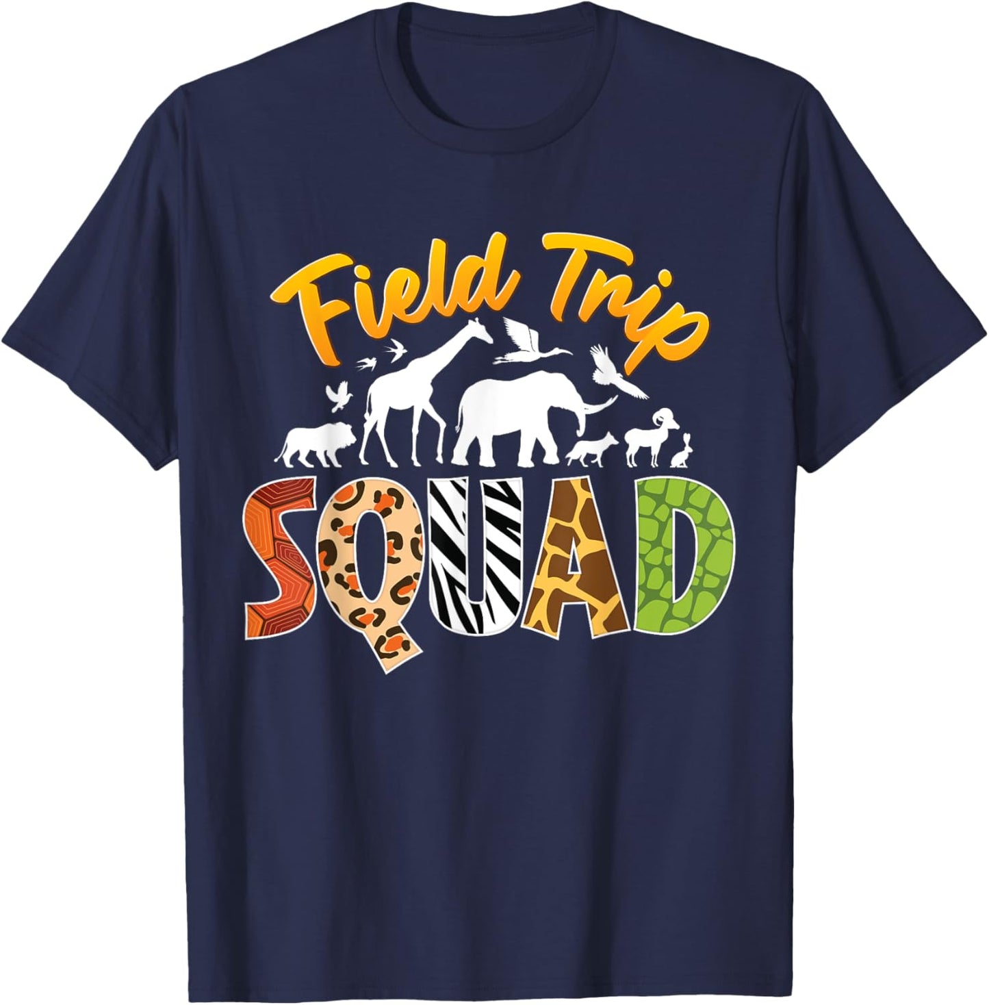 Zoo Field Trip Squad Matching Teacher Students Boys Girls T-Shirt - T-Shirt | Navy