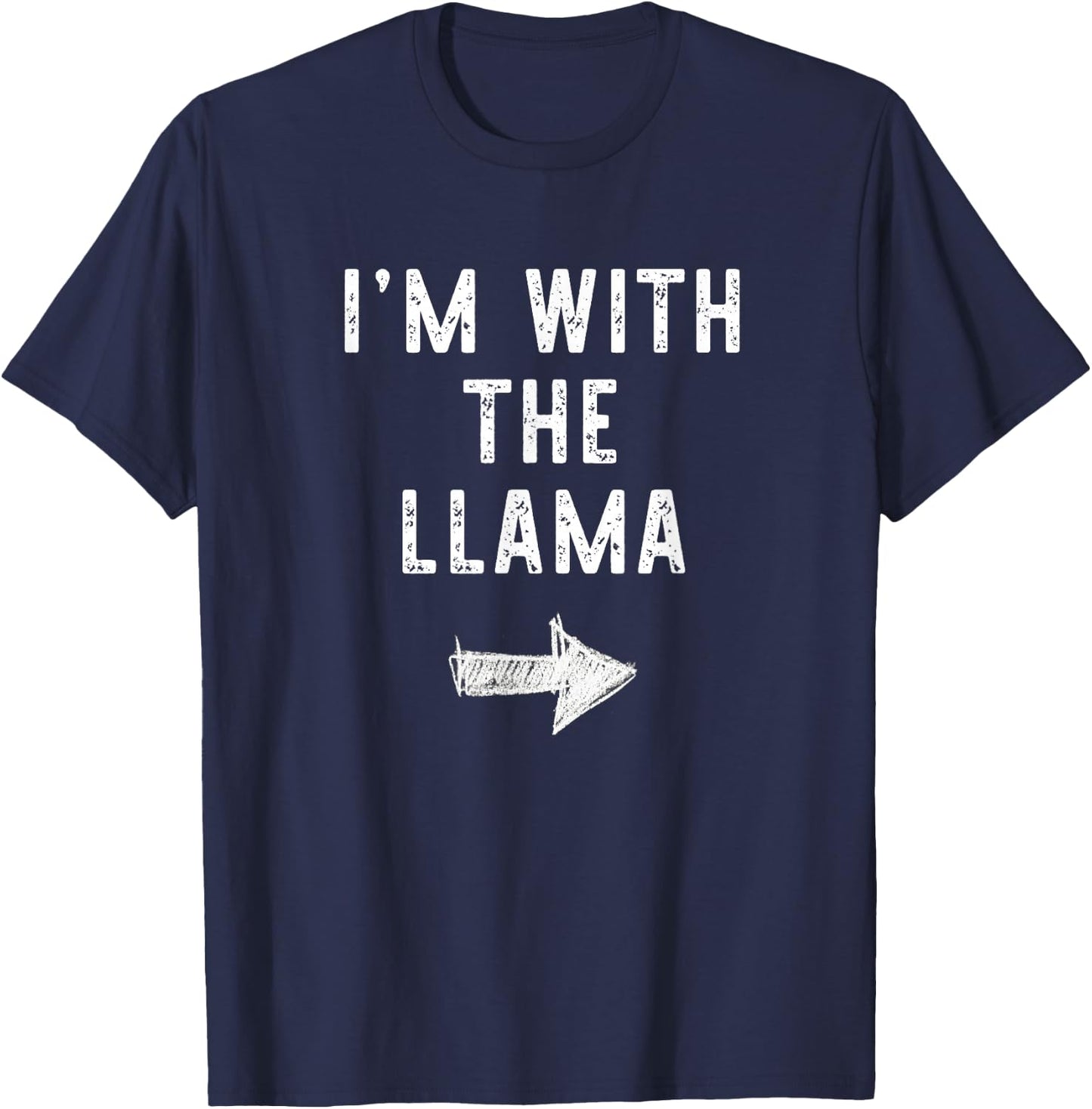 I’m With The Llama Funny Halloween Couple Costume T-Shirt - T-Shirt | Navy