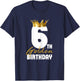 It's My 6th Golden Birthday King 6 Years Old Birthday Queen T-Shirt - T-Shirt | Navy