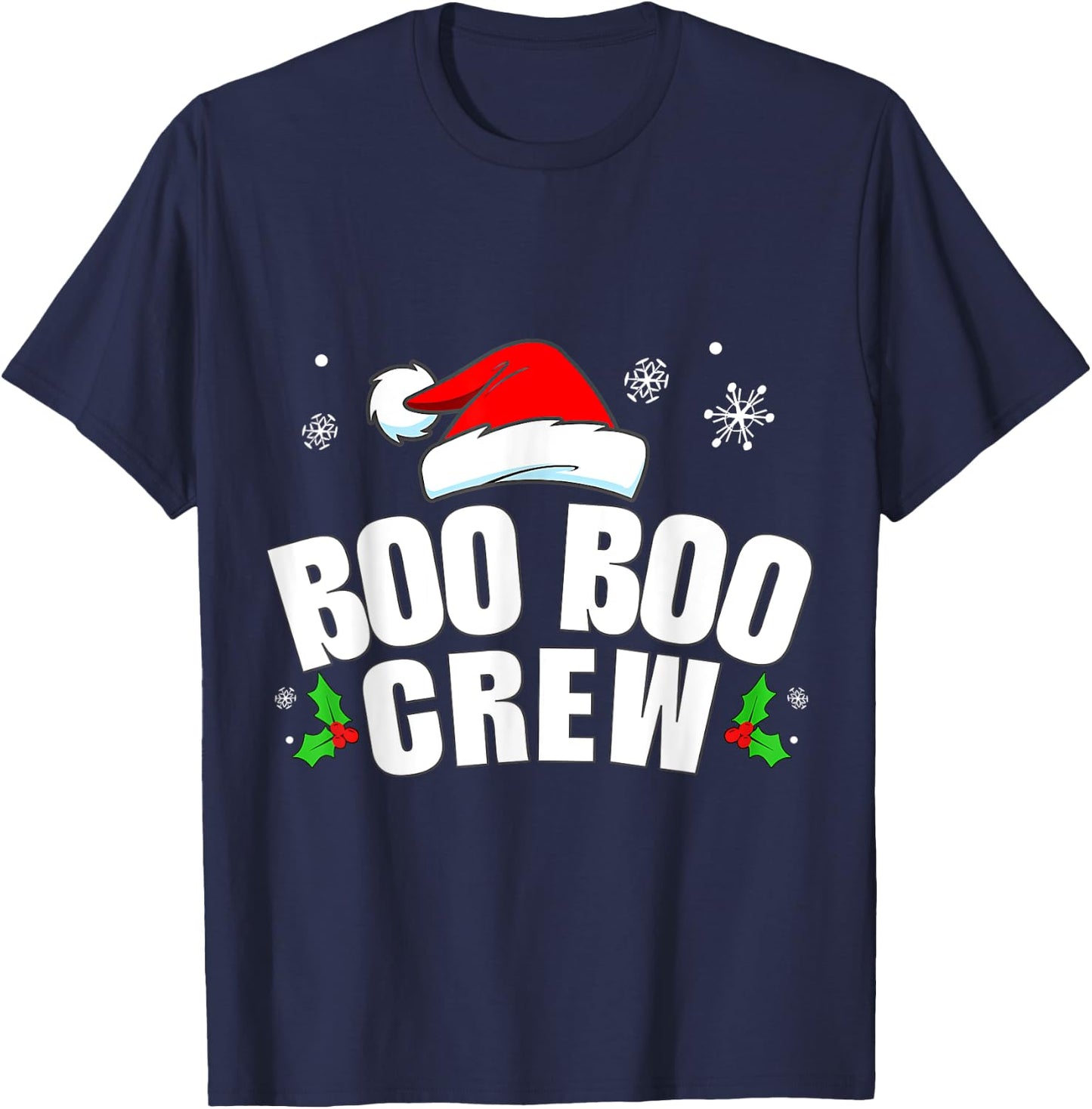 Christmas Boo Boo Crew Men Women Buffalo Plaid T-Shirt - T-Shirt | Navy