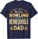 Funny Bowling Father's Day - Bernedoodle Dad Dog Lover Men T-Shirt - T-Shirt | Navy