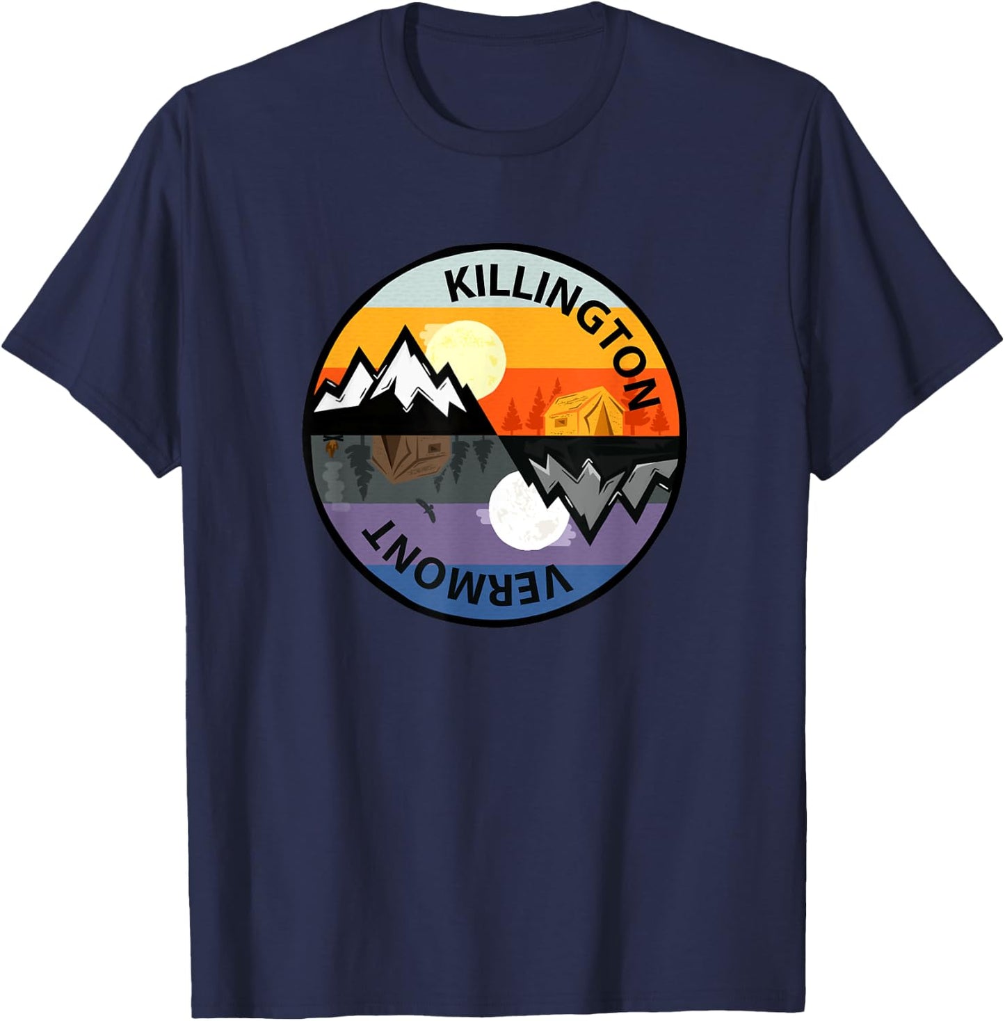 Retro Vintage Killington, Vermont Souvenir Camping T-Shirt - T-Shirt | Navy