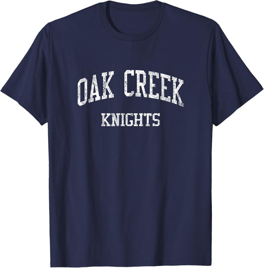 Oak Creek High School HS Oak Creek WI Vintage Sports T-Shirt - T-Shirt | Navy