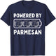 Powered By Parmesan Cheese Funny Italian Parmigiano Reggiano T-Shirt - T-Shirt | Navy
