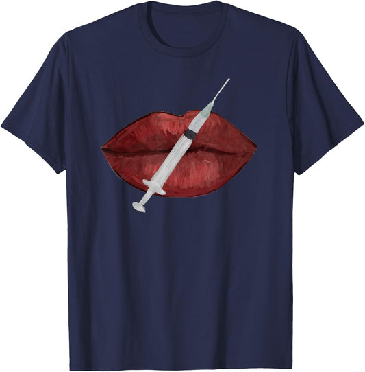 Nurse injector lip filler injections cosmetics T-Shirt - T-Shirt | Navy