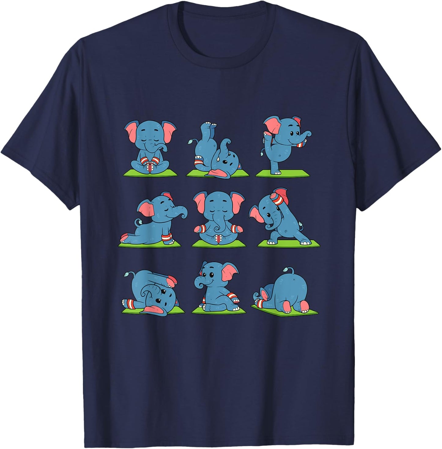 Elephant Yoga Position Workout Gift T-Shirt - T-Shirt | Navy