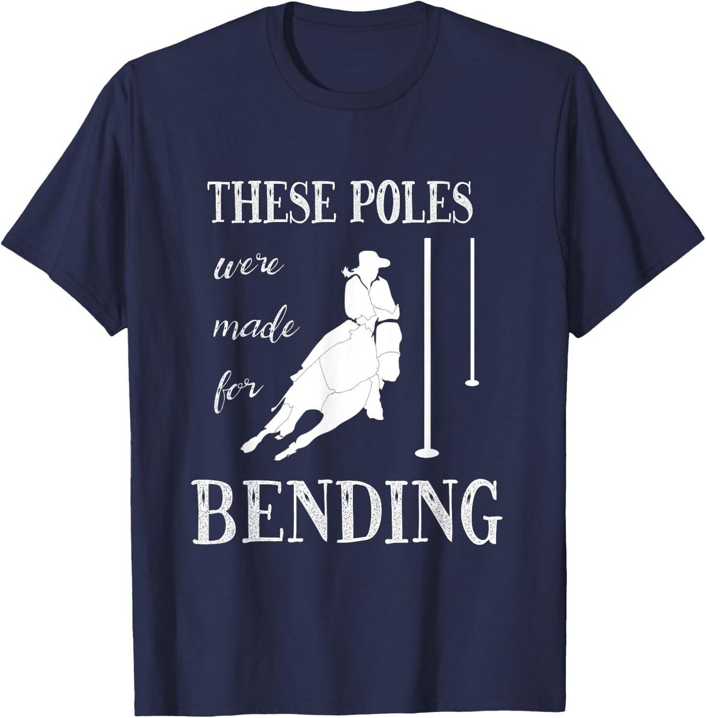 Pole Bending Western Horse Riding Event T-Shirt - T-Shirt | Navy