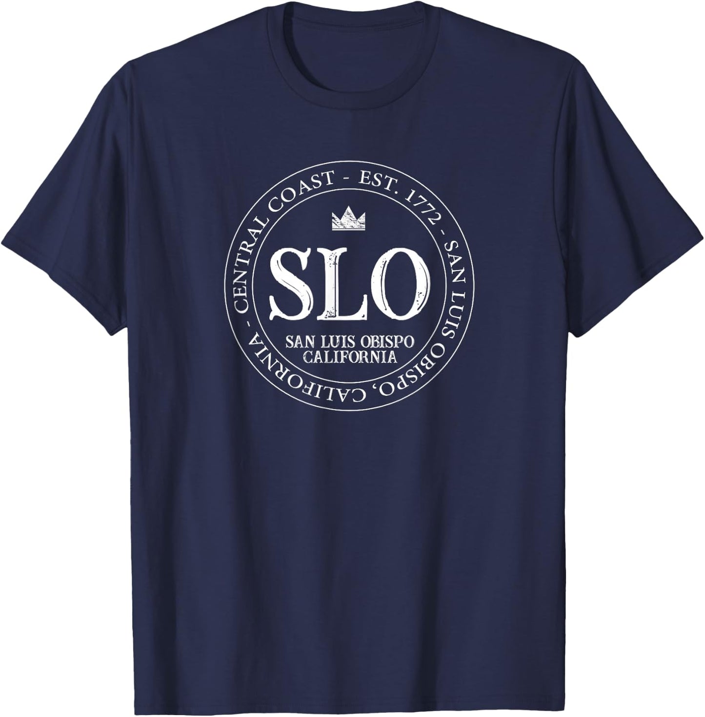 San Luis Obispo CA California Logo Patch Badge T-Shirt - T-Shirt | Navy