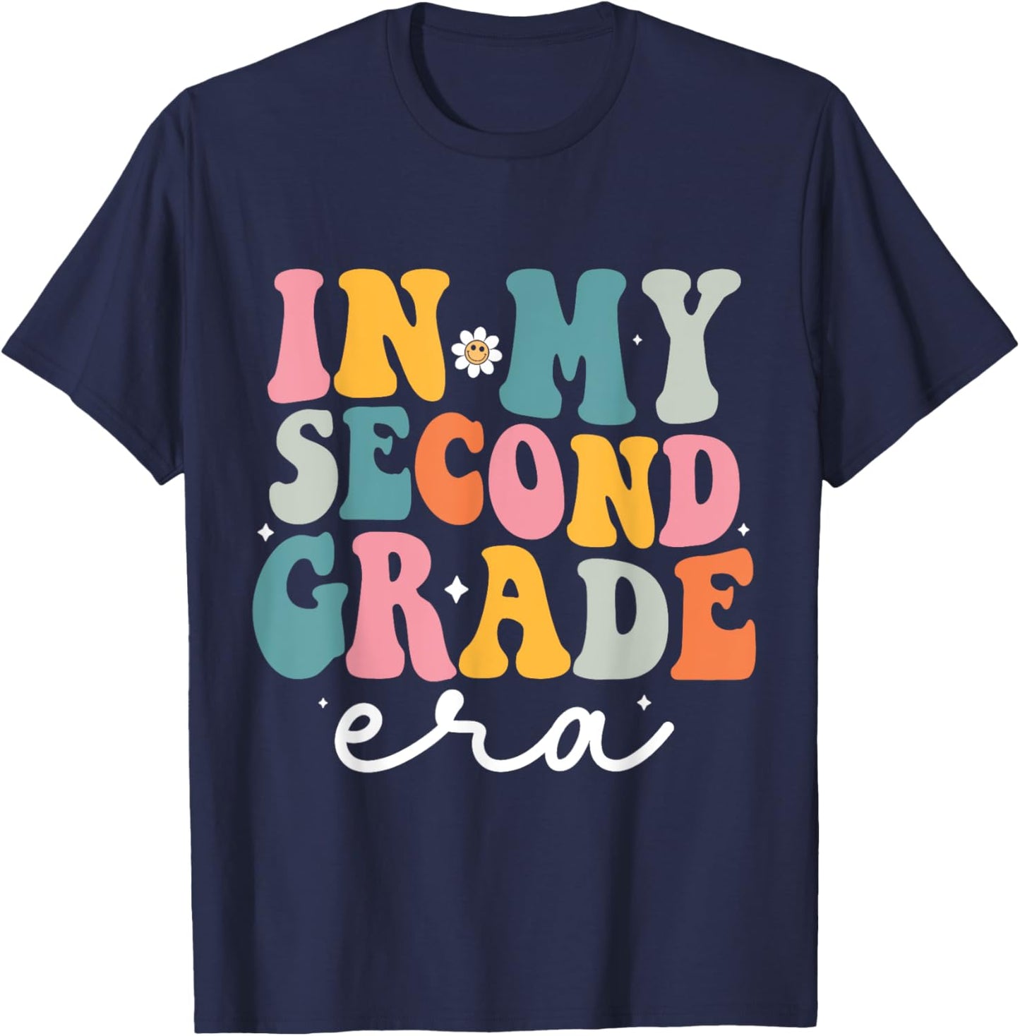 In My Second Grade Era Kid Back To School 2nd Grade Teacher T-Shirt - T-Shirt | Navy