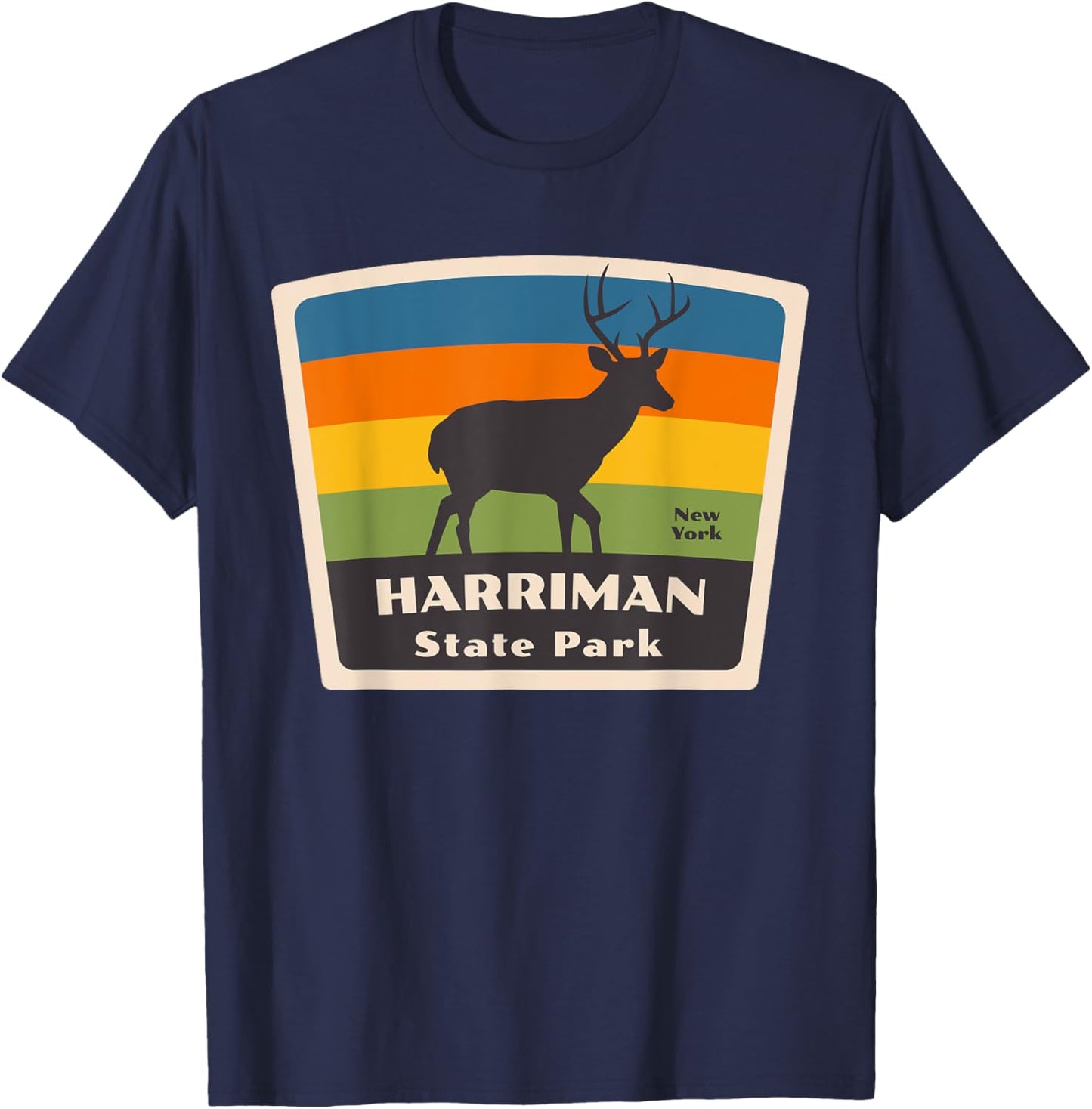 Harriman State Park New York Deer NY Souvenir Vacation T-Shirt - T-Shirt | Navy