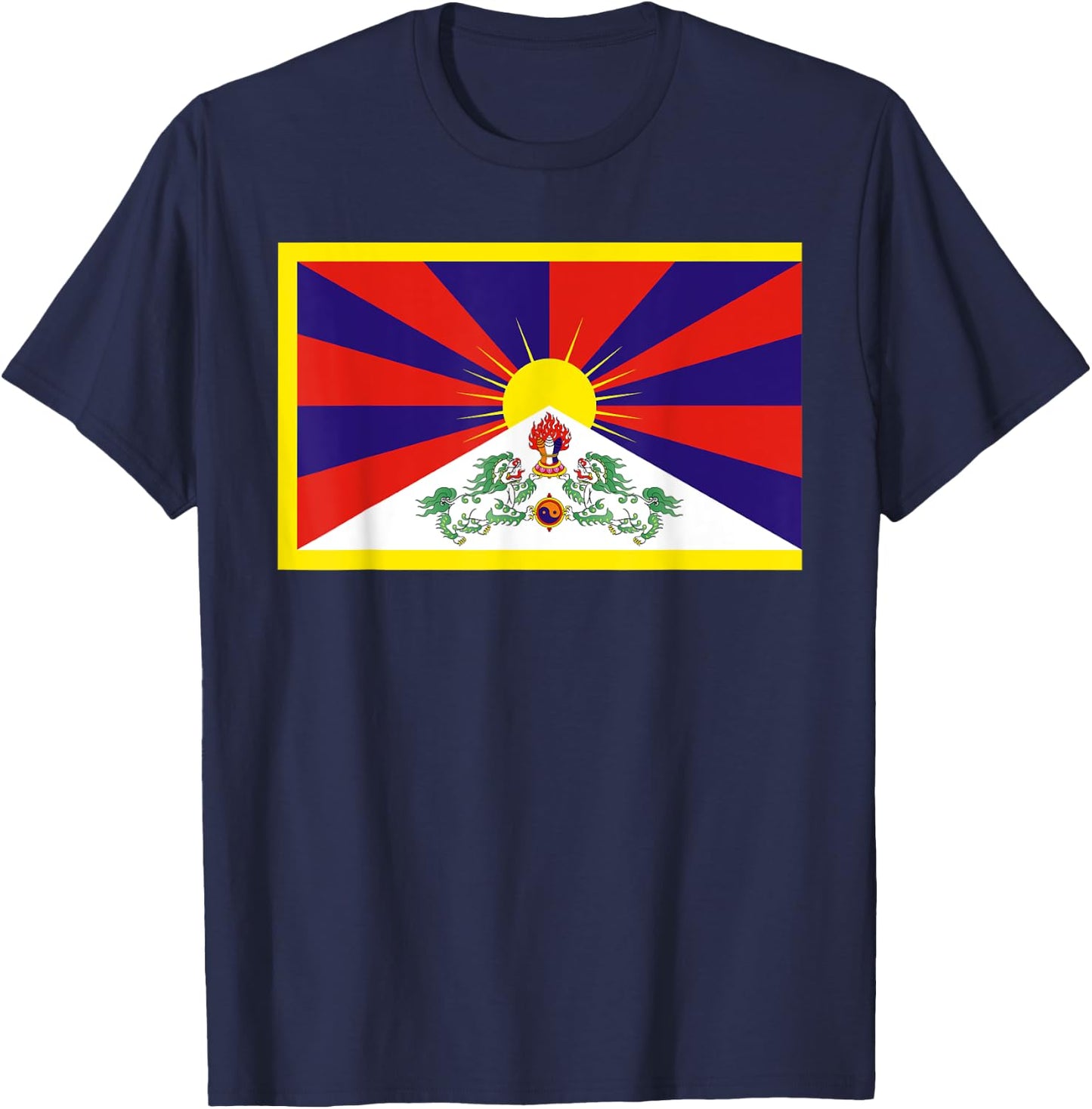 Tibet Flag Tibetan Free Tibet Himalaya Buddhism T-Shirt - T-Shirt | Navy