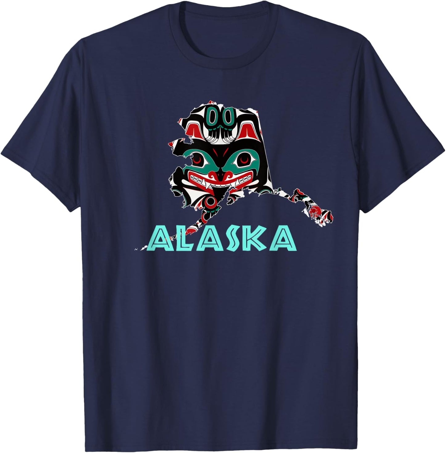 Alaska Native American Art Tlingit Eagle Tribal Bear Clan 2 T-Shirt - T-Shirt | Navy