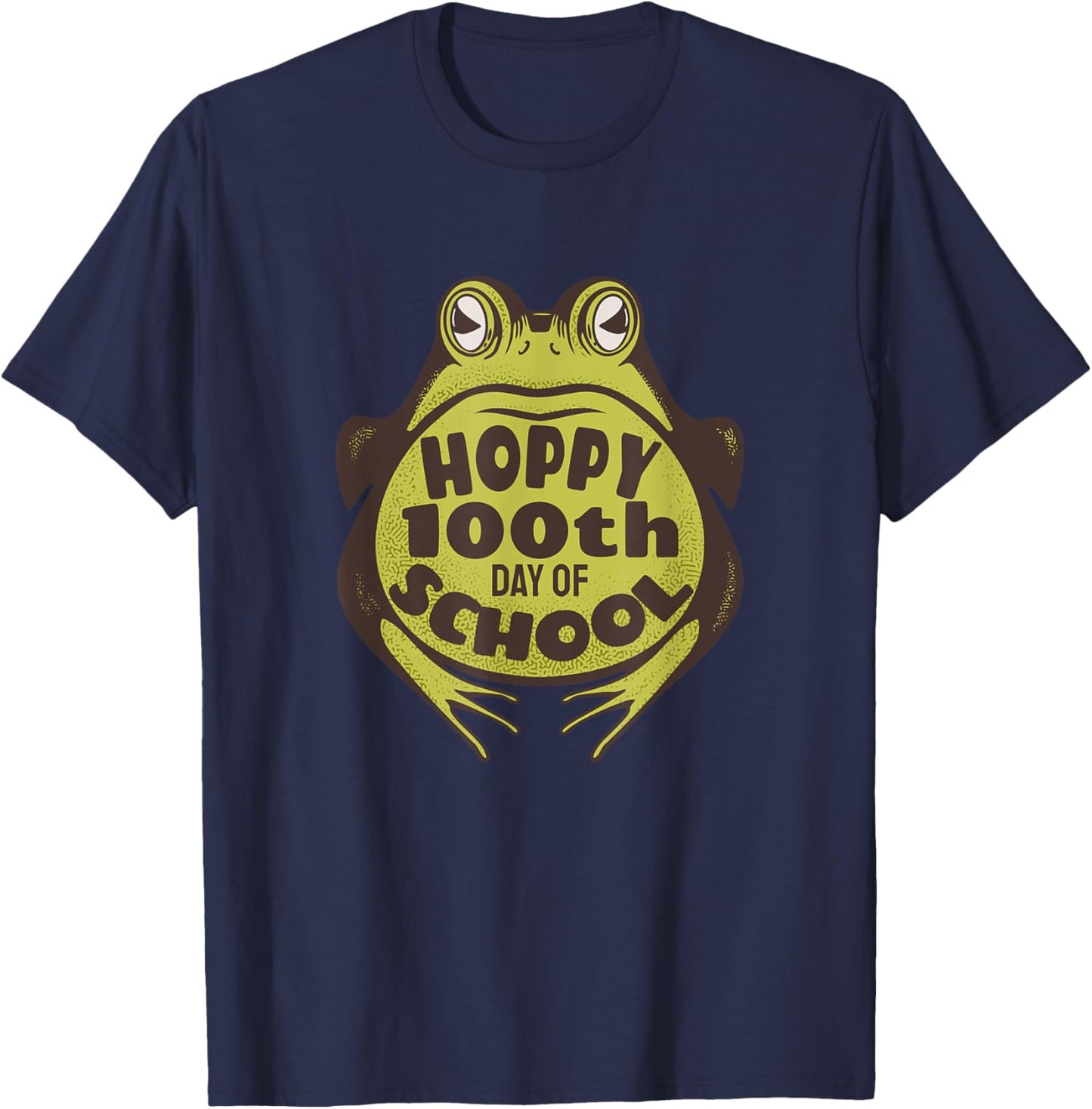 100th Day of School Frog Shirt - 100 Days of School T-Shirt - T-Shirt | Navy