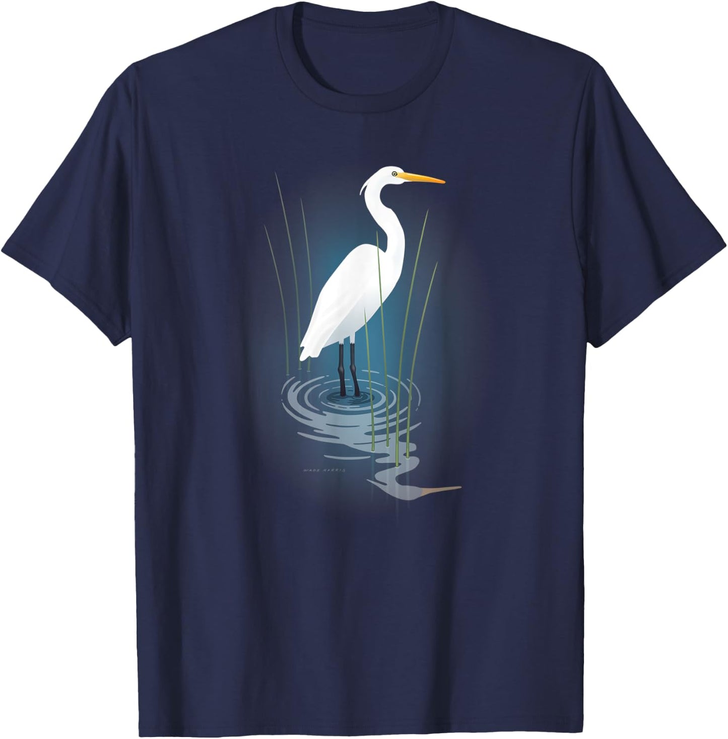Snowy Egret T-Shirt - T-Shirt | Navy