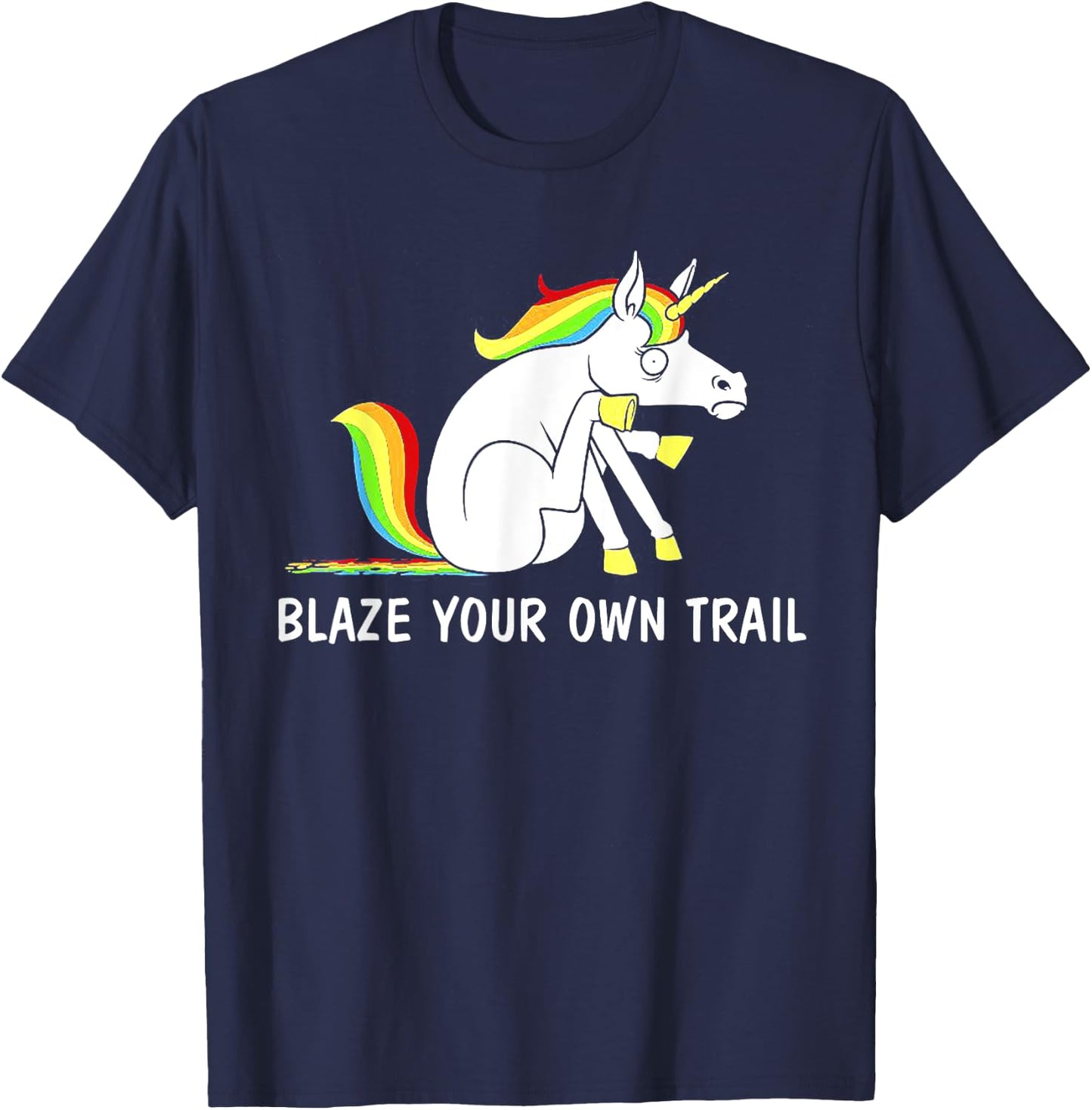 Blaze Your Own Trail Unicorn T-Shirt - T-Shirt | Navy