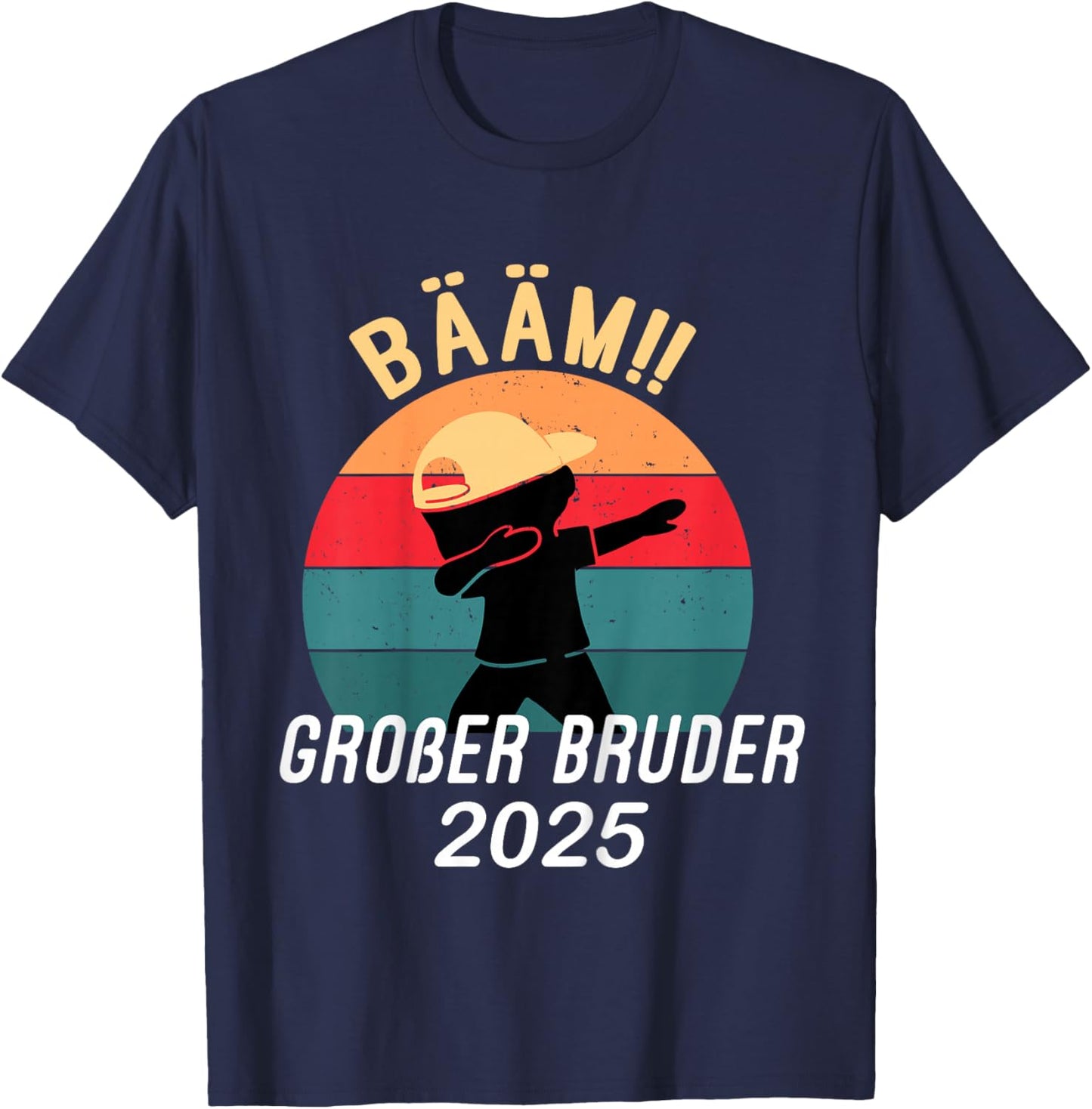 Bääm! Großer Bruder 2025 Geschenk Ankündigung Dab Geburt T-Shirt - T-Shirt | Navy