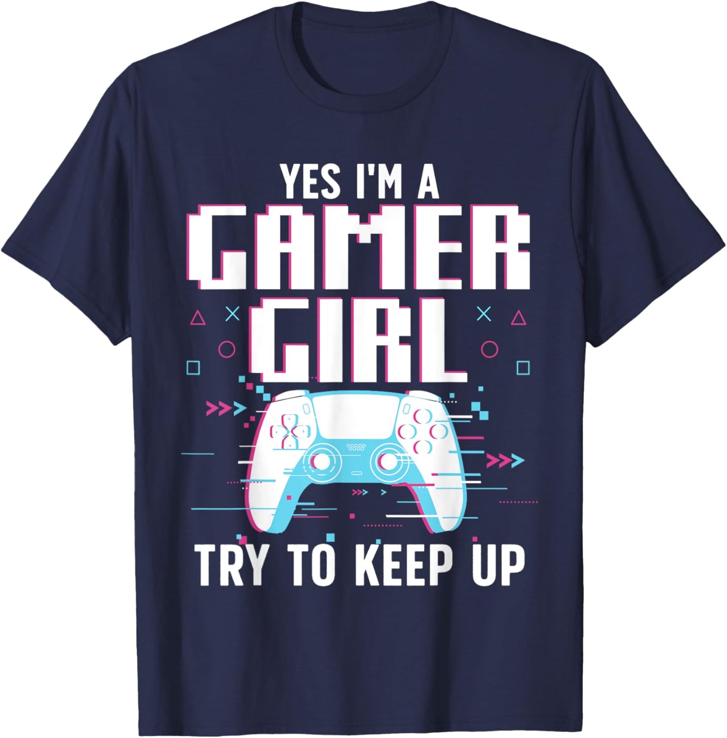 Cool Gamer Girl Girls Kids Gaming Video Game Nerd T-Shirt - T-Shirt | Navy