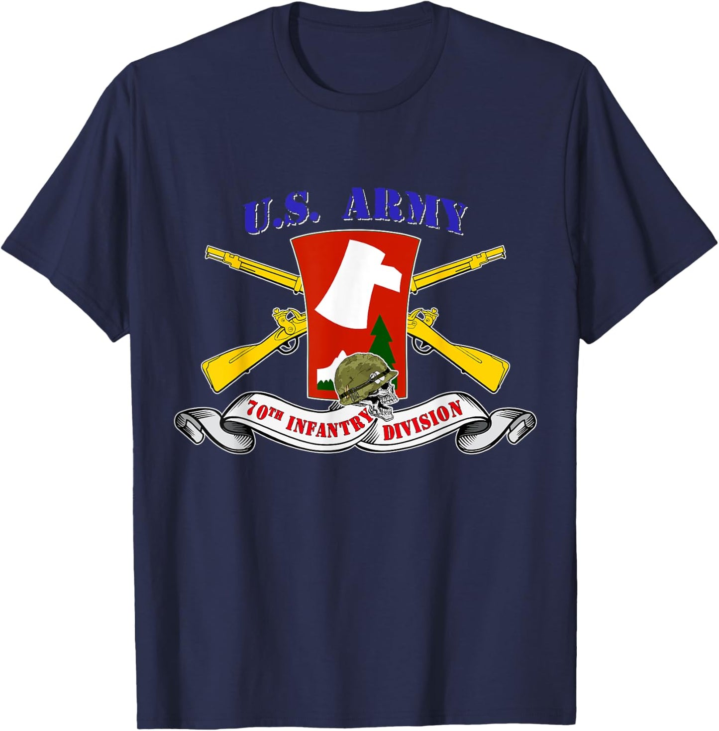 70th Infantry Division 70th ID Veteran Vintage Gifts T-Shirt - T-Shirt | Navy
