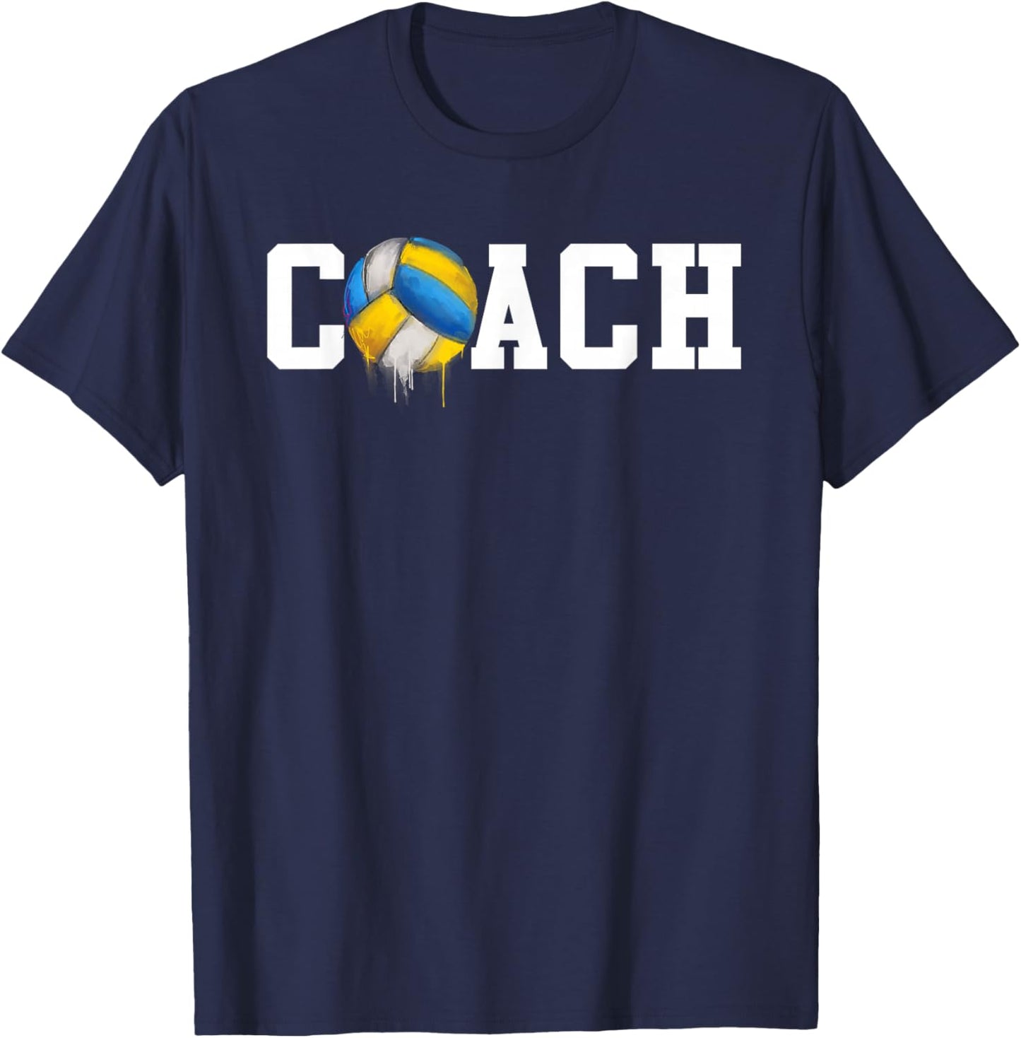 Best Volleyball Coach Funny Trainer Court Volleyball Coach T-Shirt - T-Shirt | Navy