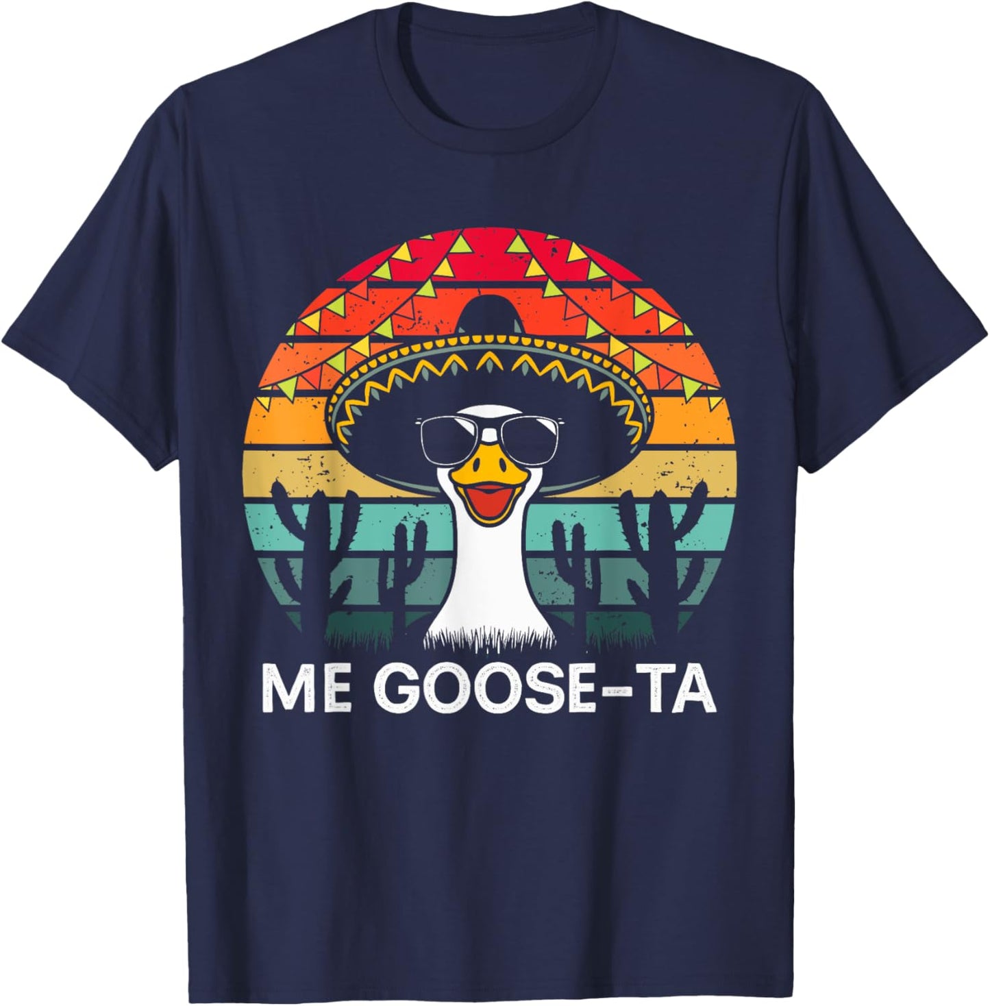 Me Goose Ta Retro Mexican Goose Pun Spanish Men Boys T-Shirt - T-Shirt | Navy