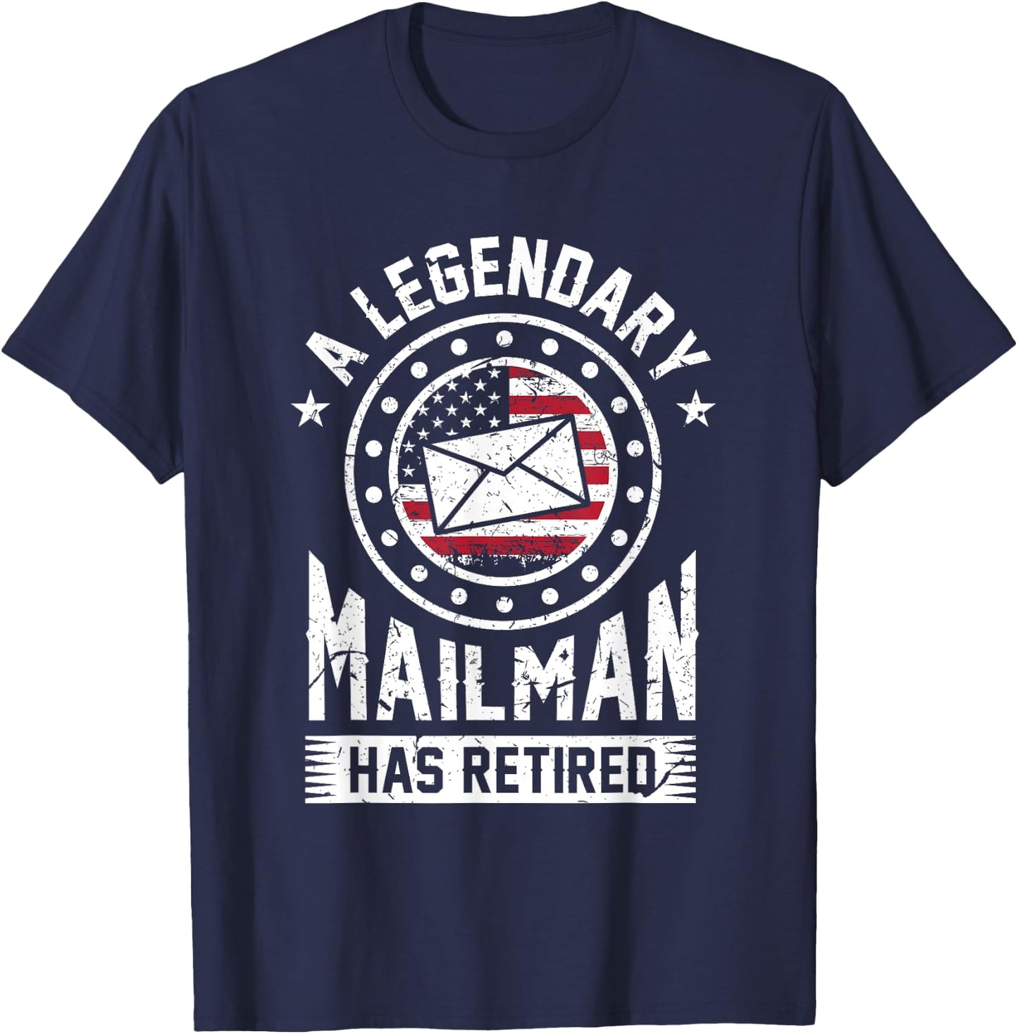Retired Postal Worker Mailman Postman Post Office Gift T-Shirt - T-Shirt | Navy
