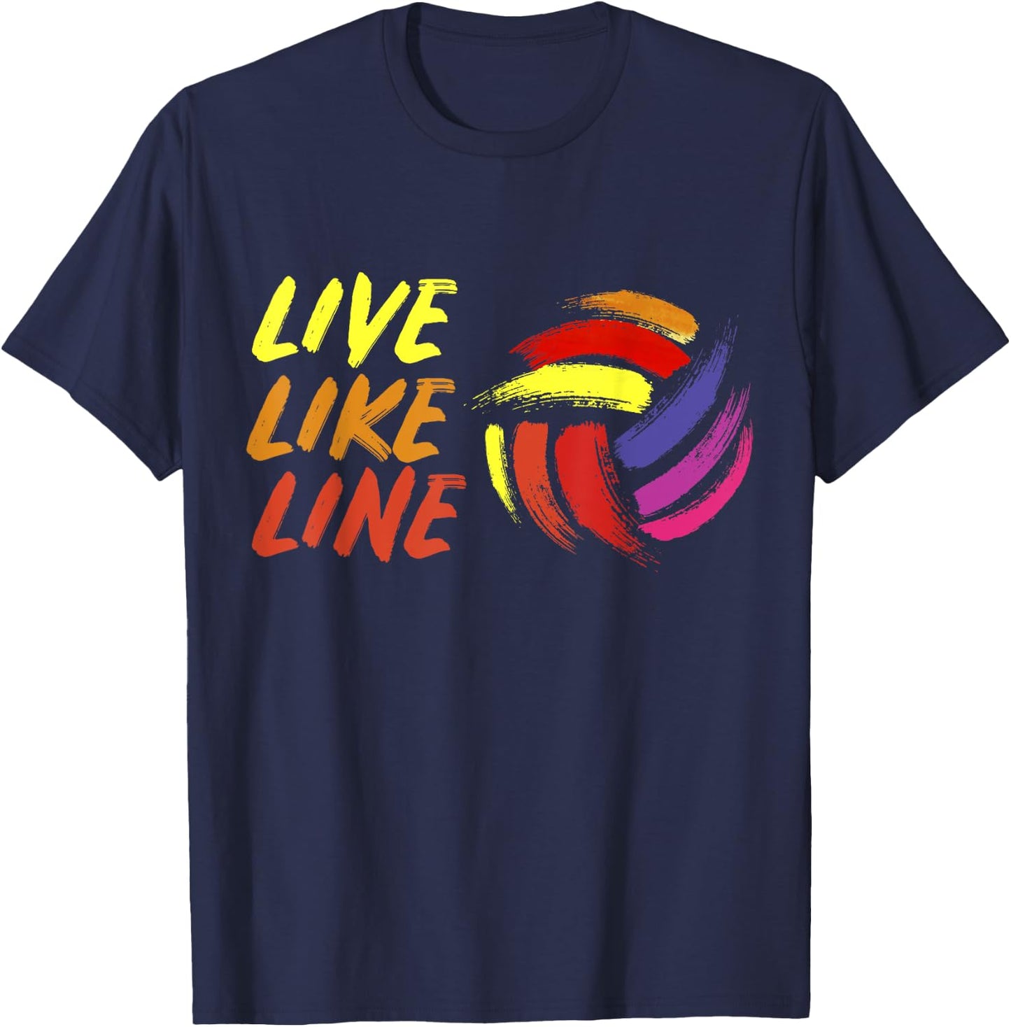 Live Like Line Volleyball Shirt, Volleyball , Sports T-Shirt - T-Shirt | Navy