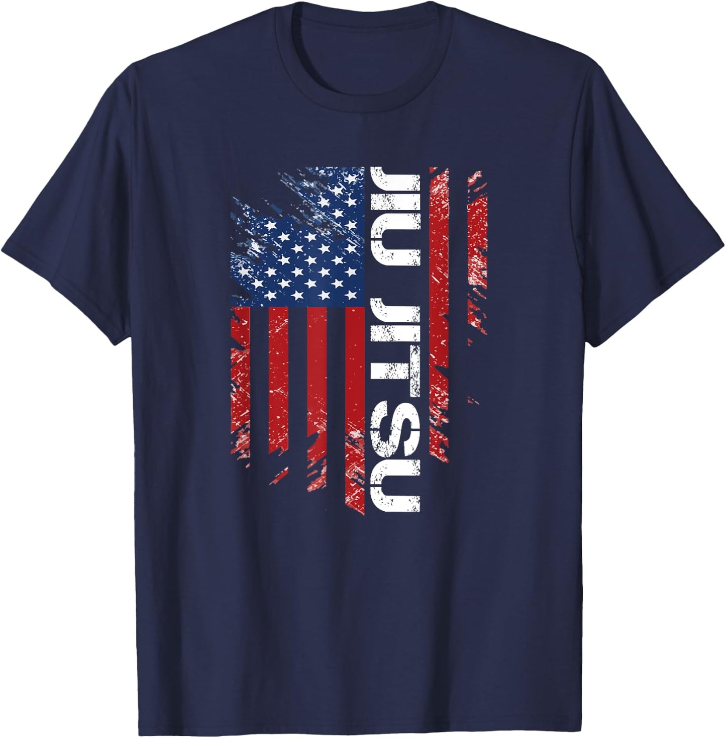 Vintage American USA Flag Brazilian jiu jitsu belts Shirt Women Kids Men T-Shirt - T-Shirt | Navy