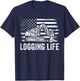 Feller Buncher Logger Life Funny Logging Patriotic Men T-Shirt - T-Shirt | Navy