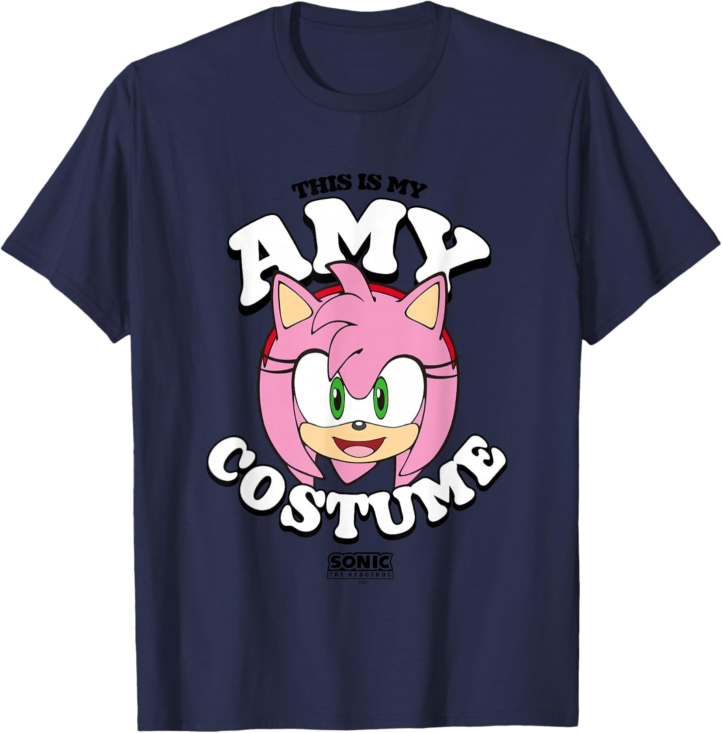 Sonic The Hedgehog Halloween This Is My Amy Costume T-Shirt - T-Shirt | Navy