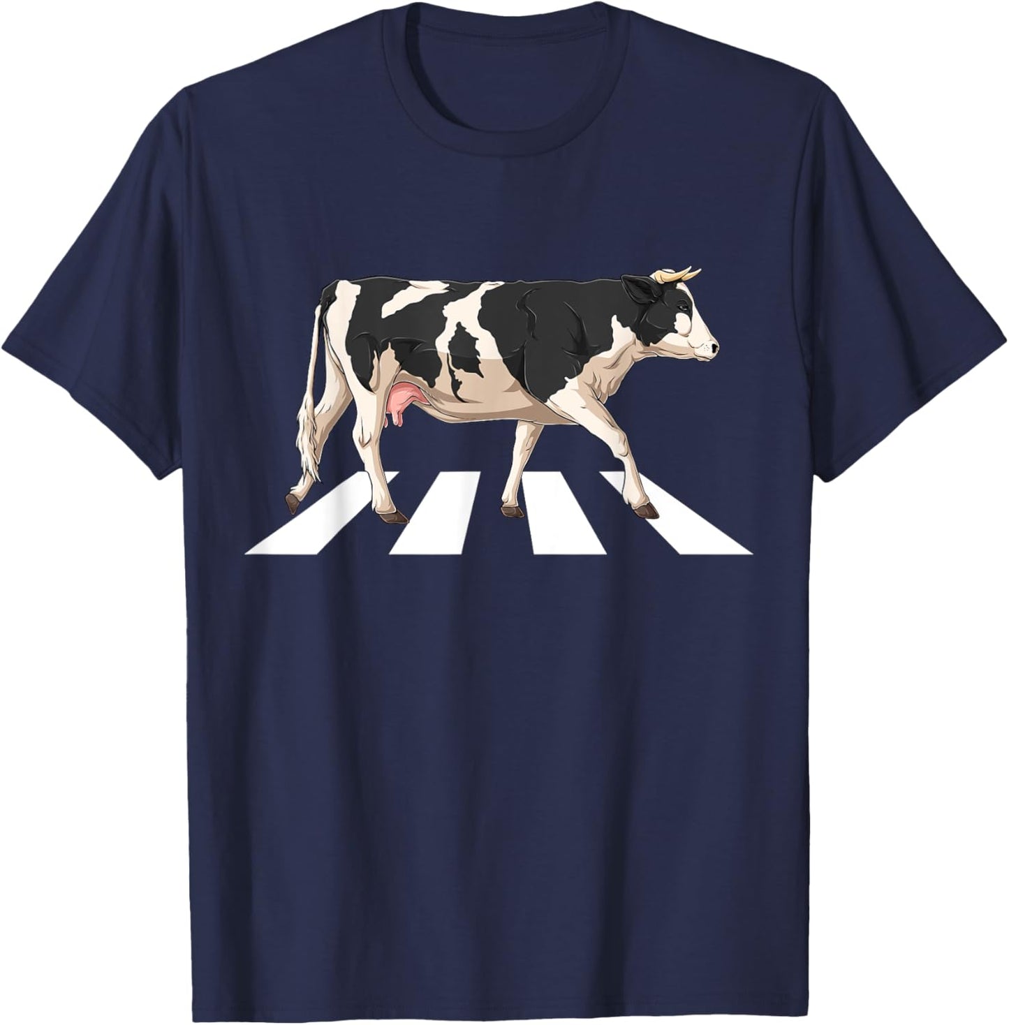 Funny Crosswalk Cows Farming farm Cow Girl Boy Women Men Kid T-Shirt - T-Shirt | Navy