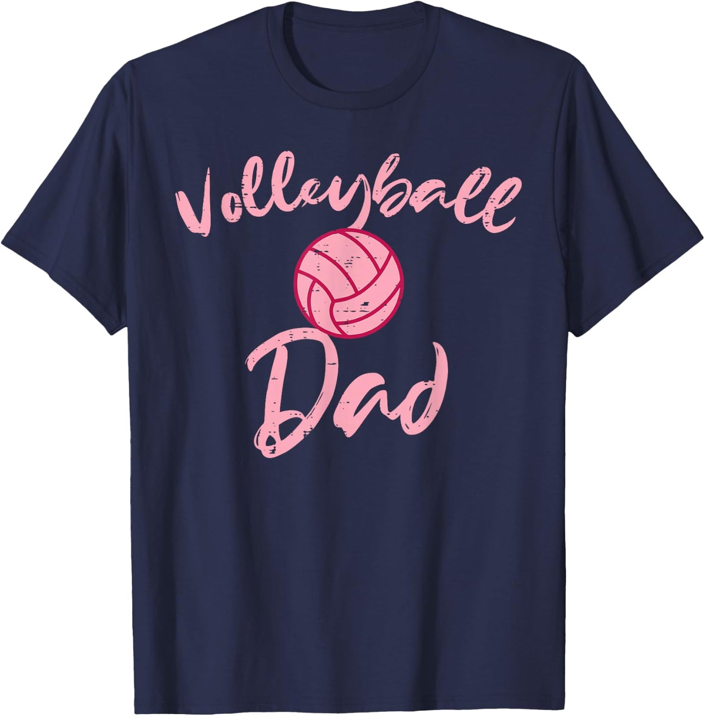 Pink Volleyball Dad Cute Family Matching Daddy Papa Men T-Shirt - T-Shirt | Navy