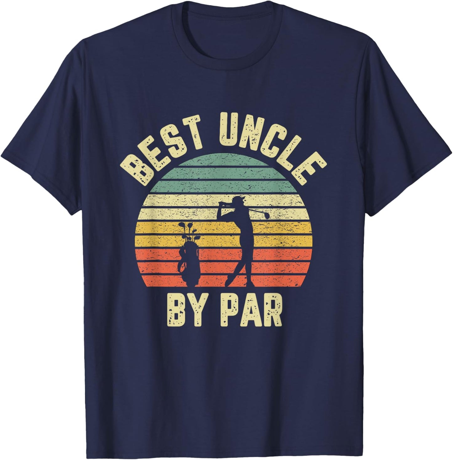 Vintage Best Uncle By Par Shirt Golfing Gift Uncle T-Shirt - T-Shirt | Navy